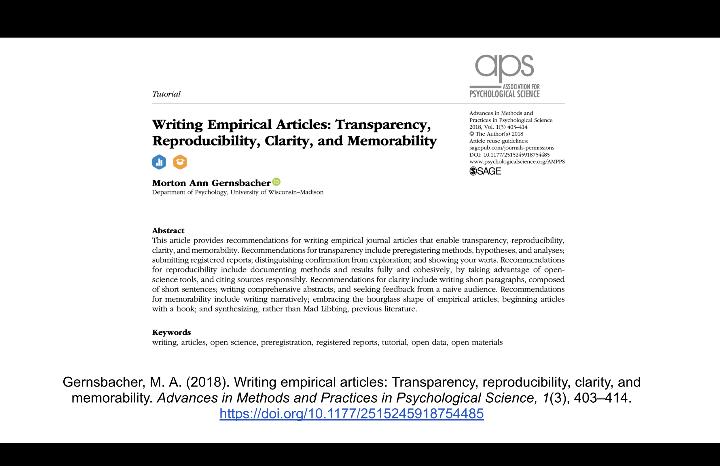 Open Science + Good Writing