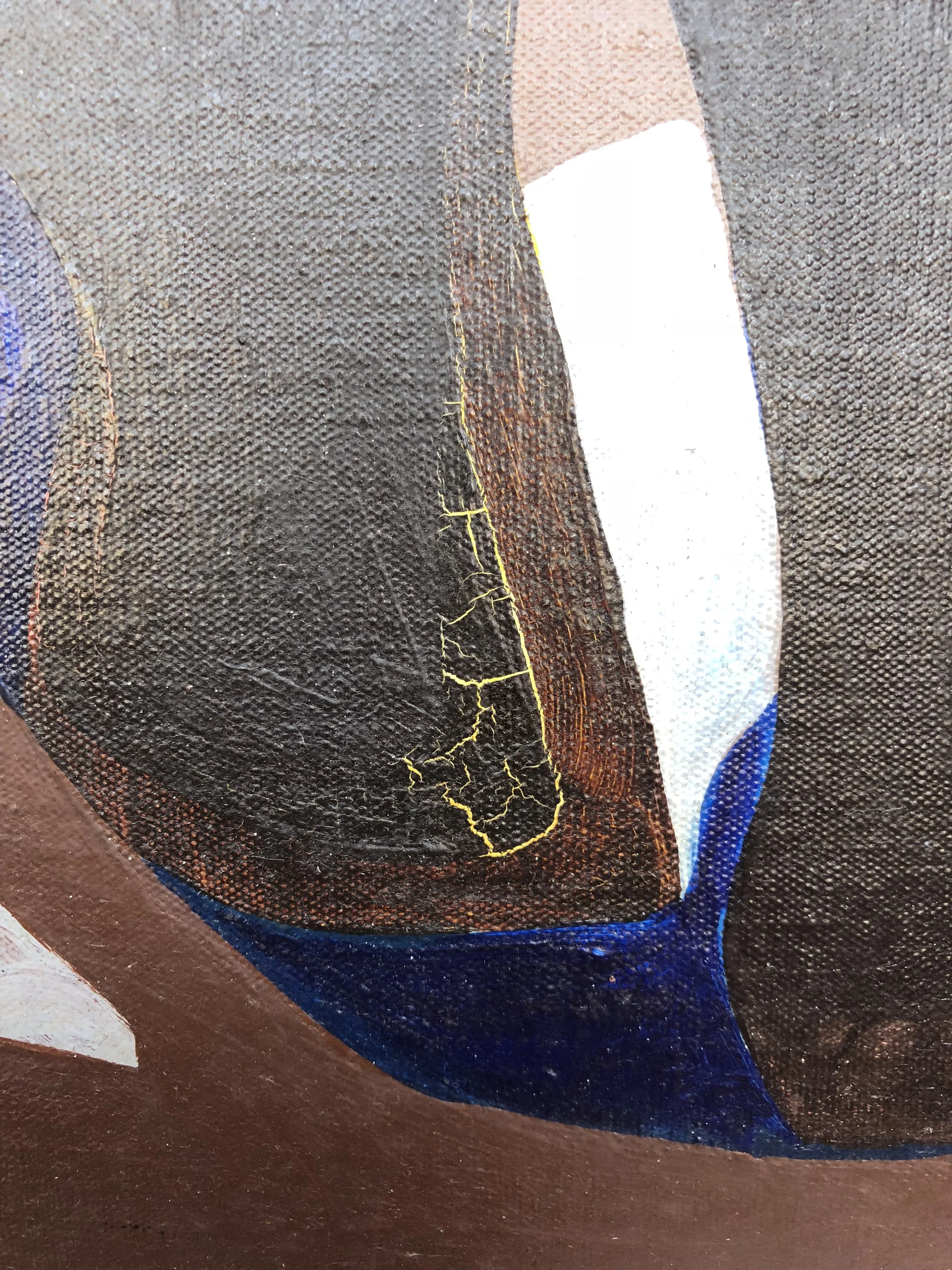 Detail of cracks in paint before treatment