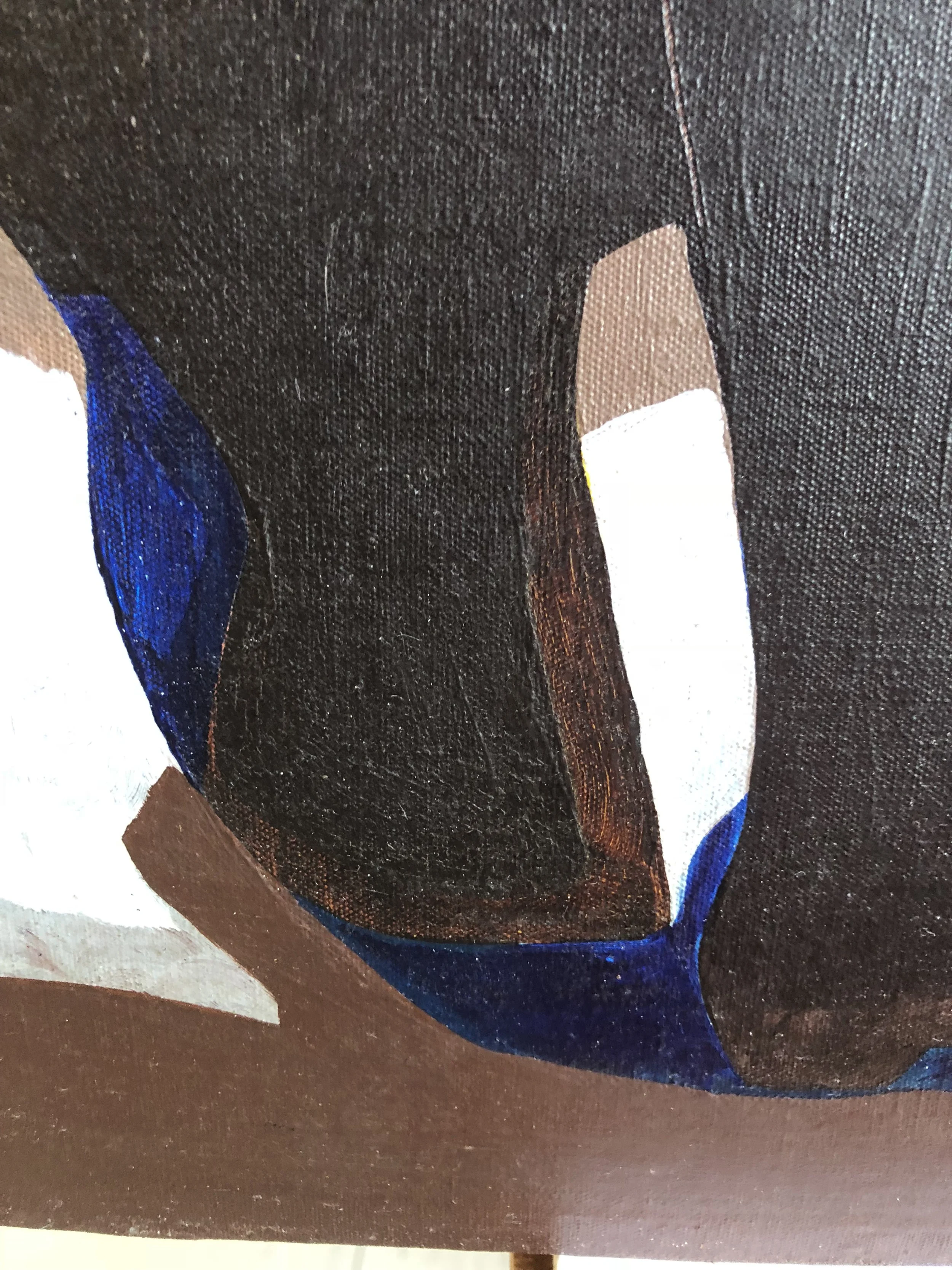Detail of cracks in paint after inpainting