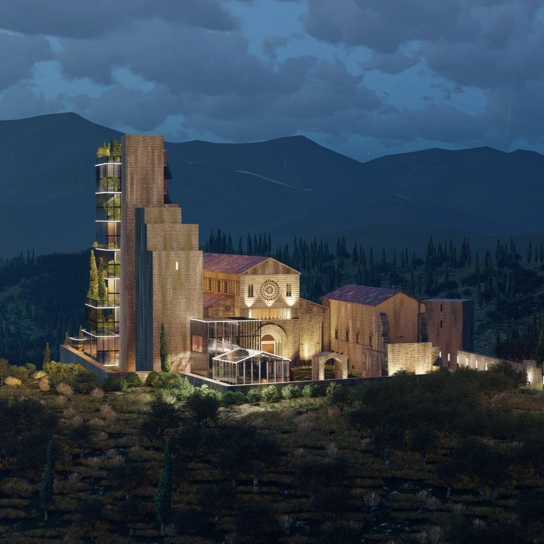 Stone Meets Light

In Tuscania, the ancient Romanesque Church of Saint Peter has been reimagined through the transformative proposal "Stone Meets Light", where the eternal solidity of stone meets the ethereal qualities of light.

The bold c