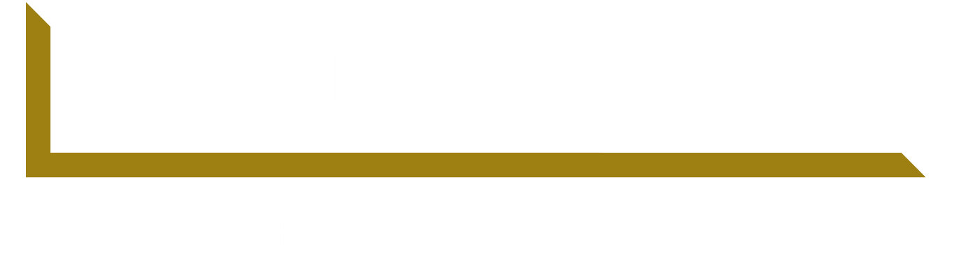 Logo with the word 'Landmark' in large white letters on a black background, with a gold border and text below indicating locations Sacramento, Bay Area, and San Diego.