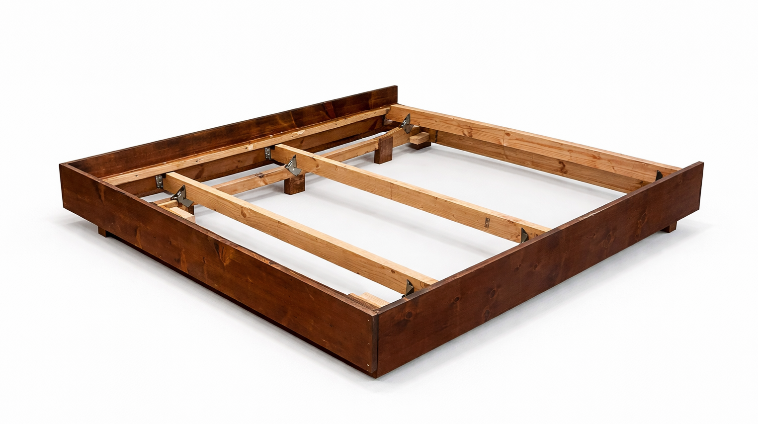 Empty Bed Frame - Stained Pine