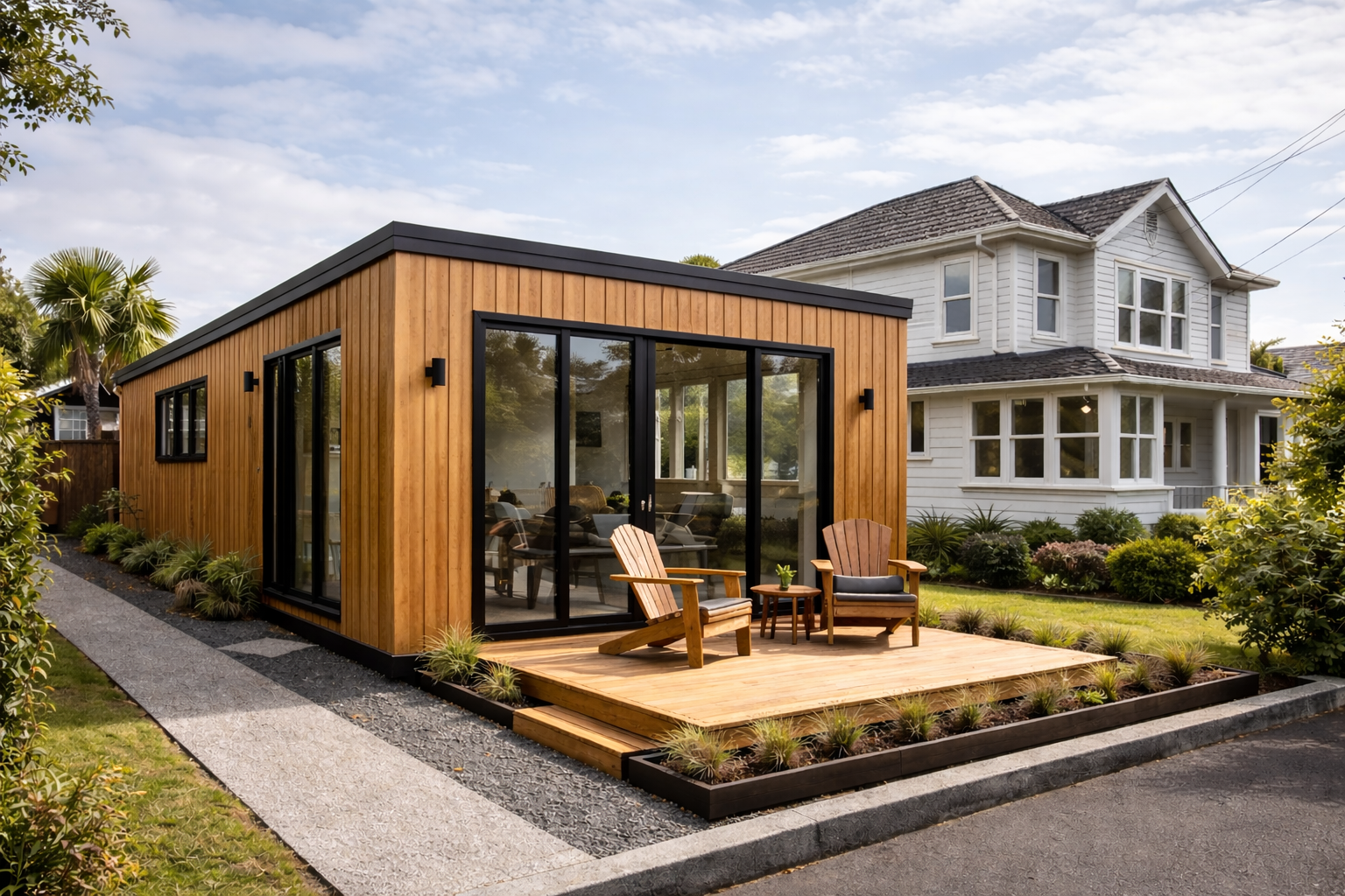 Granny Flat Design 70m2, monopitched roof.