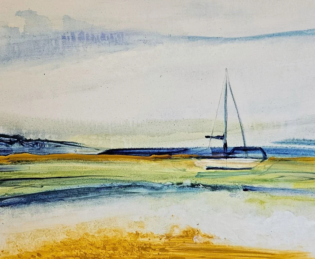 "Lone Sailboat at Gunyah" 50x40cm