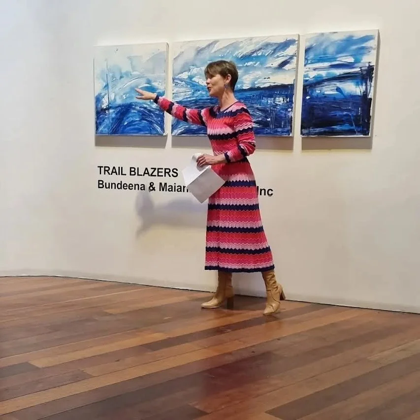 Artist Laura Kneebone giving an Artist Talk at Hazelhurst Gallery, Gymea