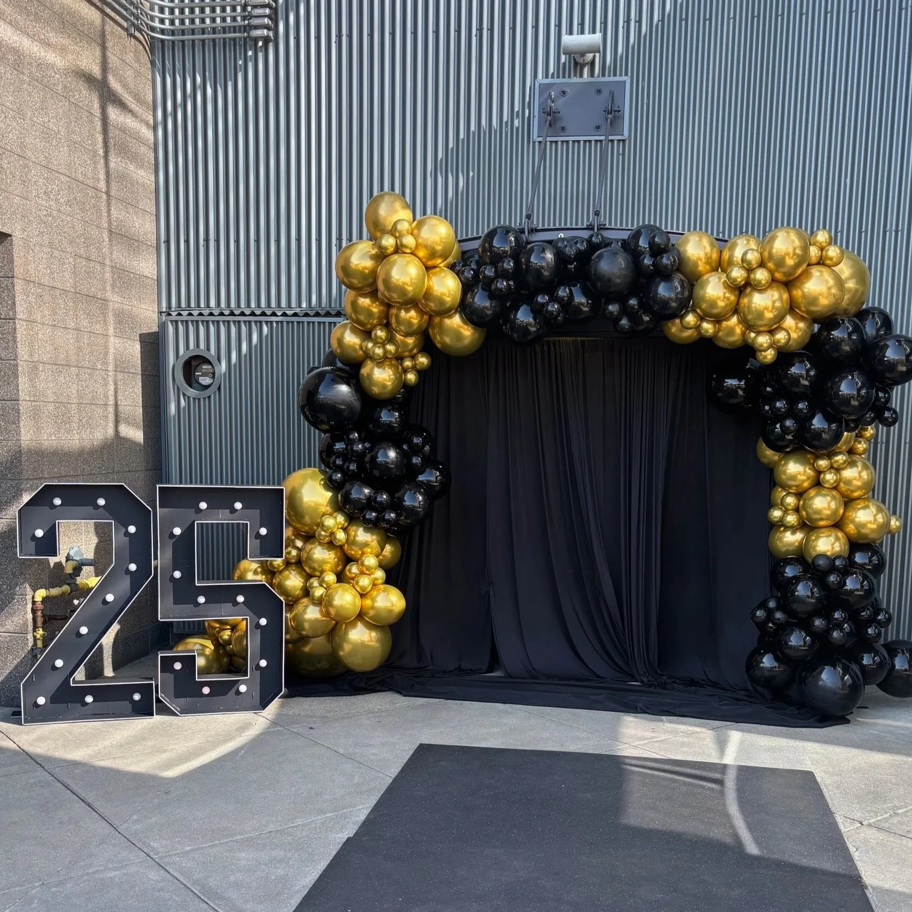 Elegant and sophisticated balloon styling for high-end events in the Key Peninsula and Silverdale area by Pop by Dantana Design Co..  Custom large-scale design featuring premium hand-selected balloons curated for a formal lounge or corporate event.