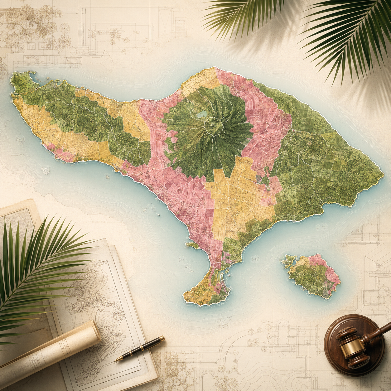 Bali Zoning Laws Explained: Pink, Yellow, Green Zones and What You Can Build in Each (2026 Guide)