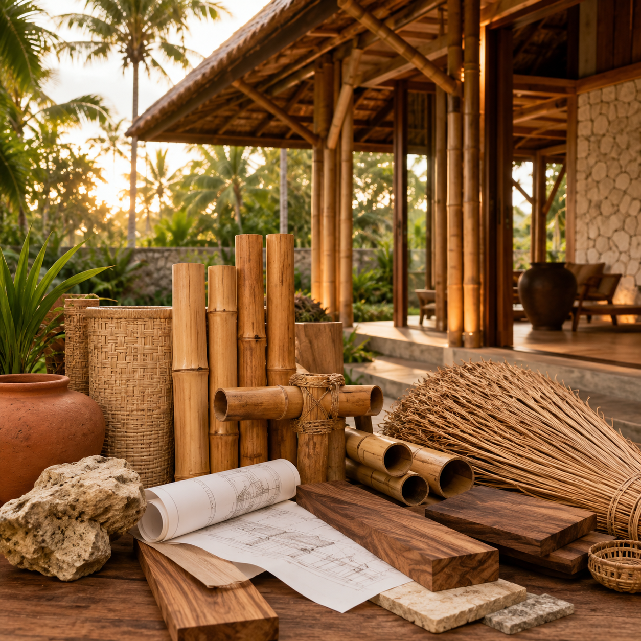 Natural Building Materials for Construction in Bali: Bamboo, Teak, Alang-Alang and Beyond