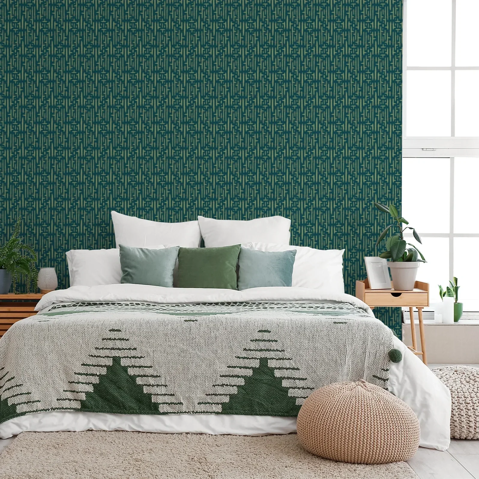 teal-chartreuse-geometric-wallpaper-modern-bedroom.webp