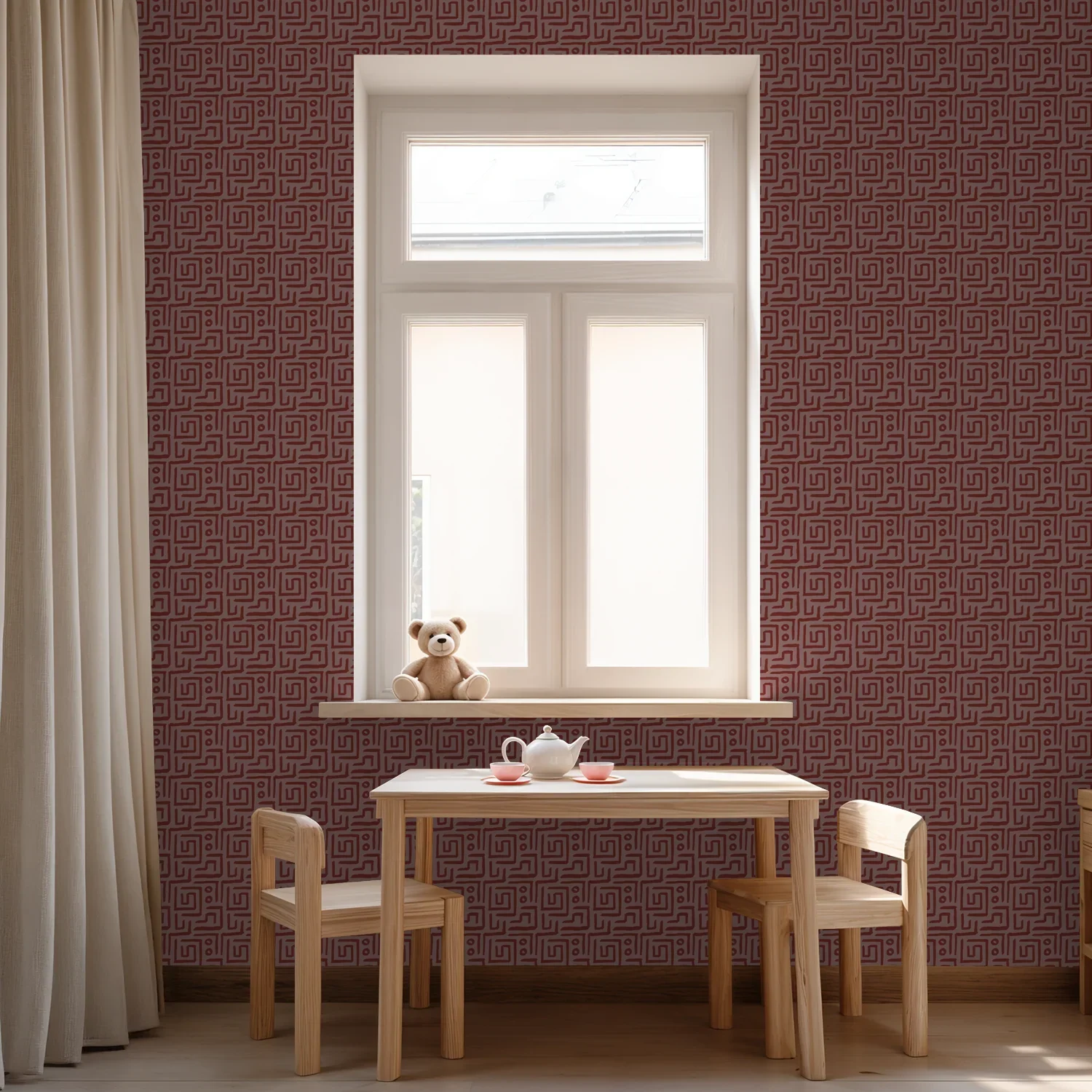 crimson-geometric-wallpaper-cozy-dining-room.webp