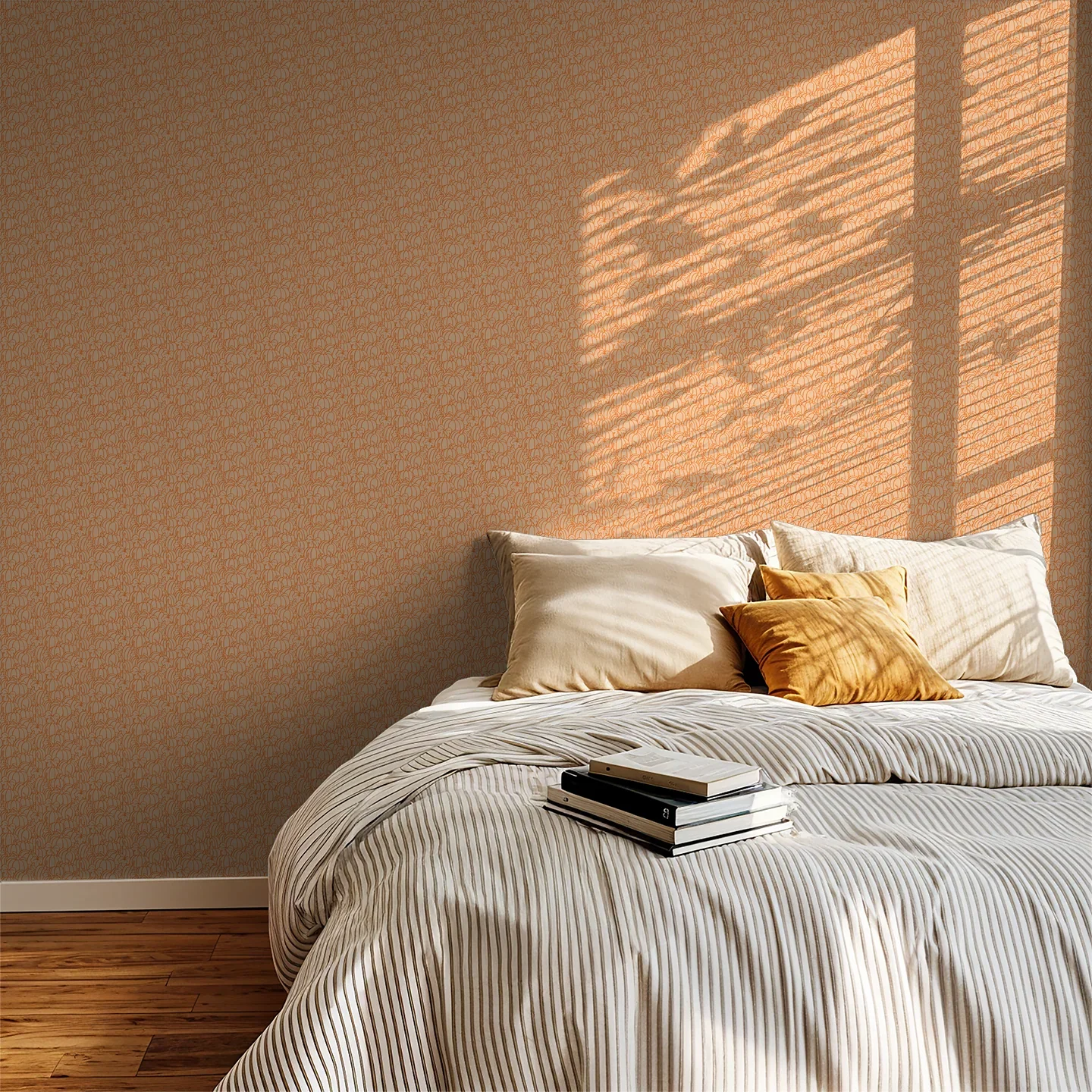 pumpkin-pattern-wallpaper-warm-orange-bedroom.webp
