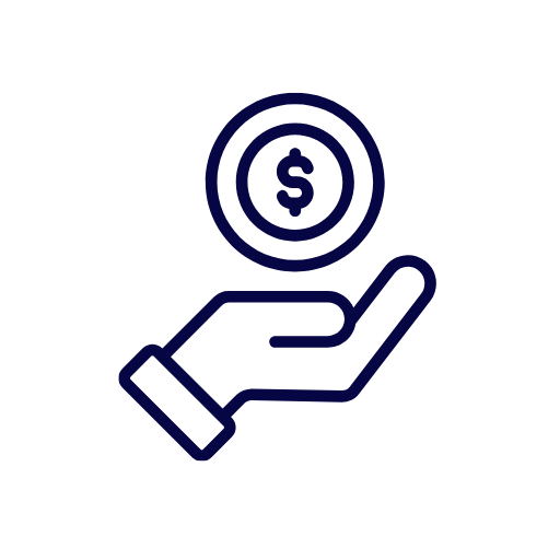 Hand holding a coin with a dollar sign