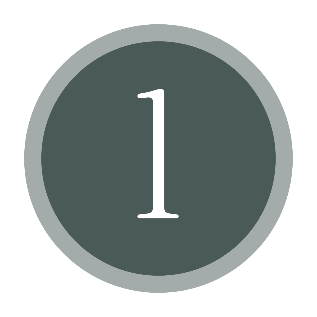 A circular digital timer displaying the number 1, with a dark background and white digit.