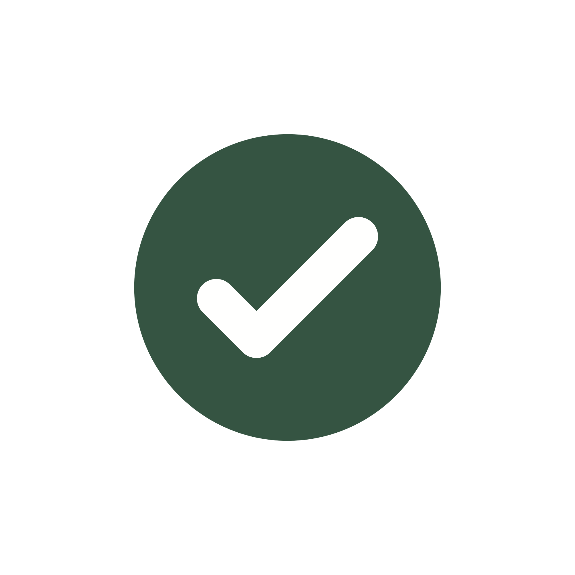 A green circular icon with a white check mark in the center.