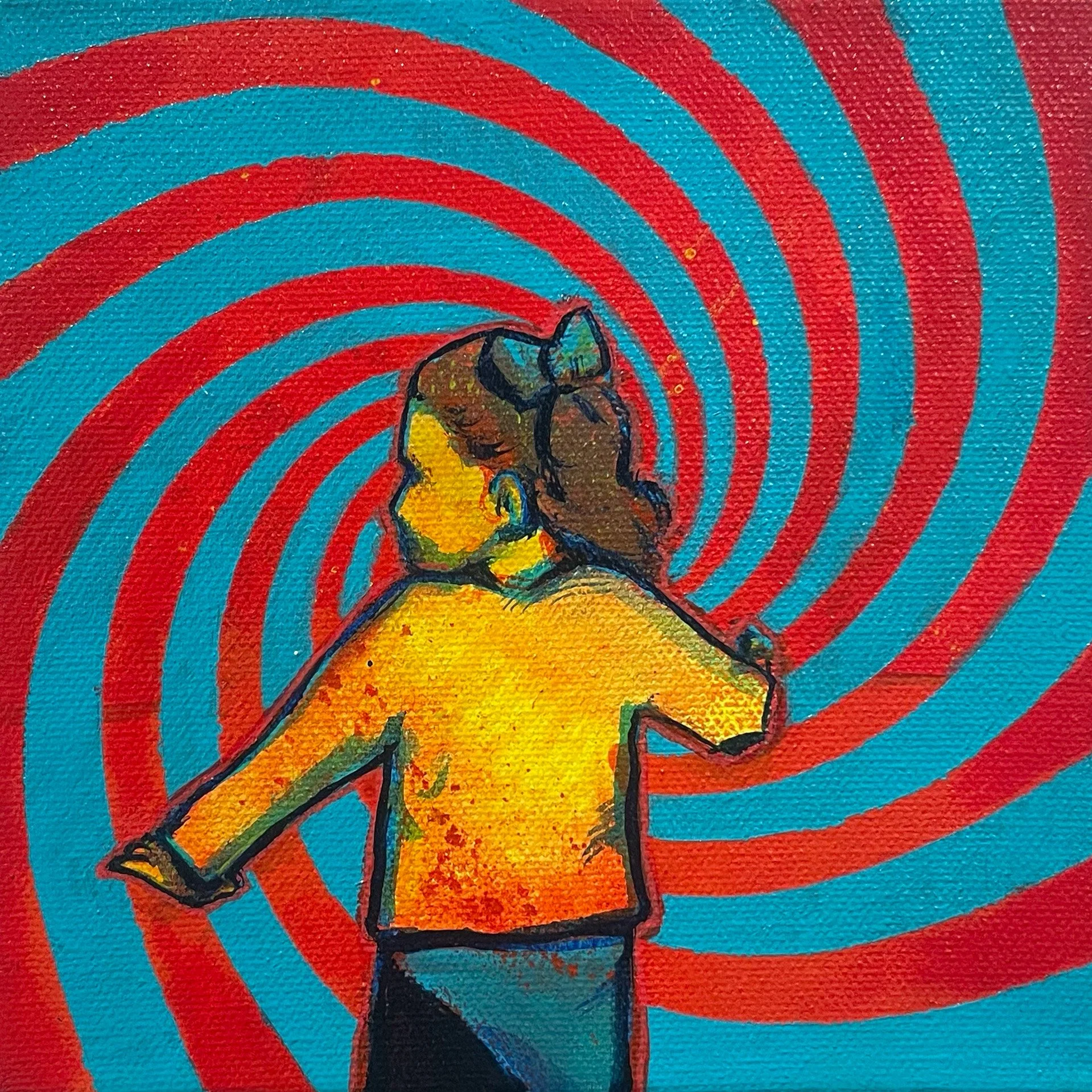 Hide 'n' Seek, acrylic on canvas, 5"x5"