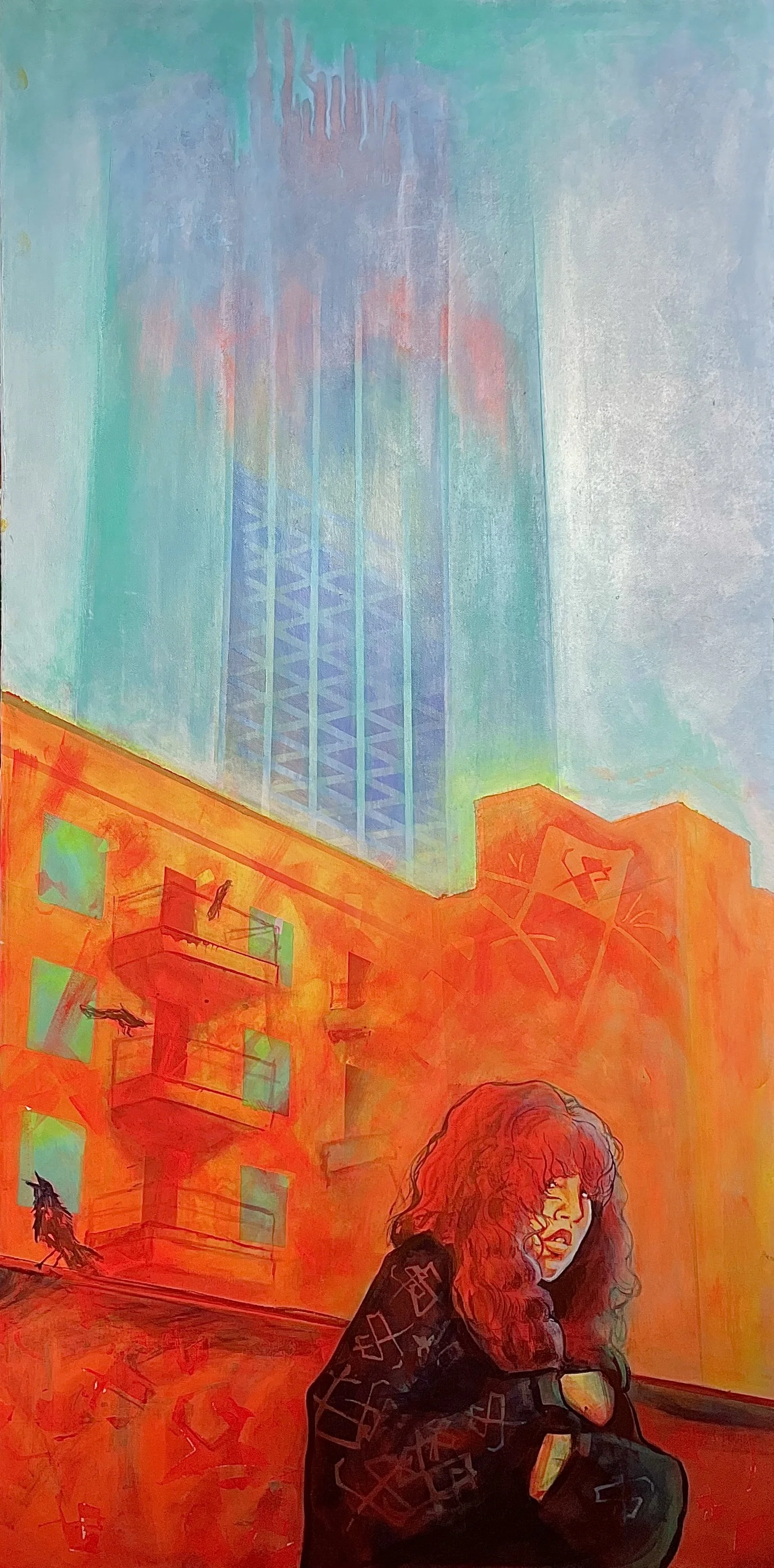 Simulacra 3: Bite, acrylic on canvas, 48" x 24"
