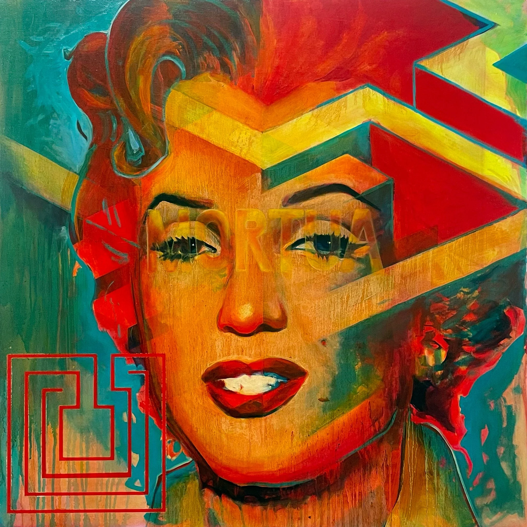 Trophy Wife, acrylic and oil on canvas, 36"x36"