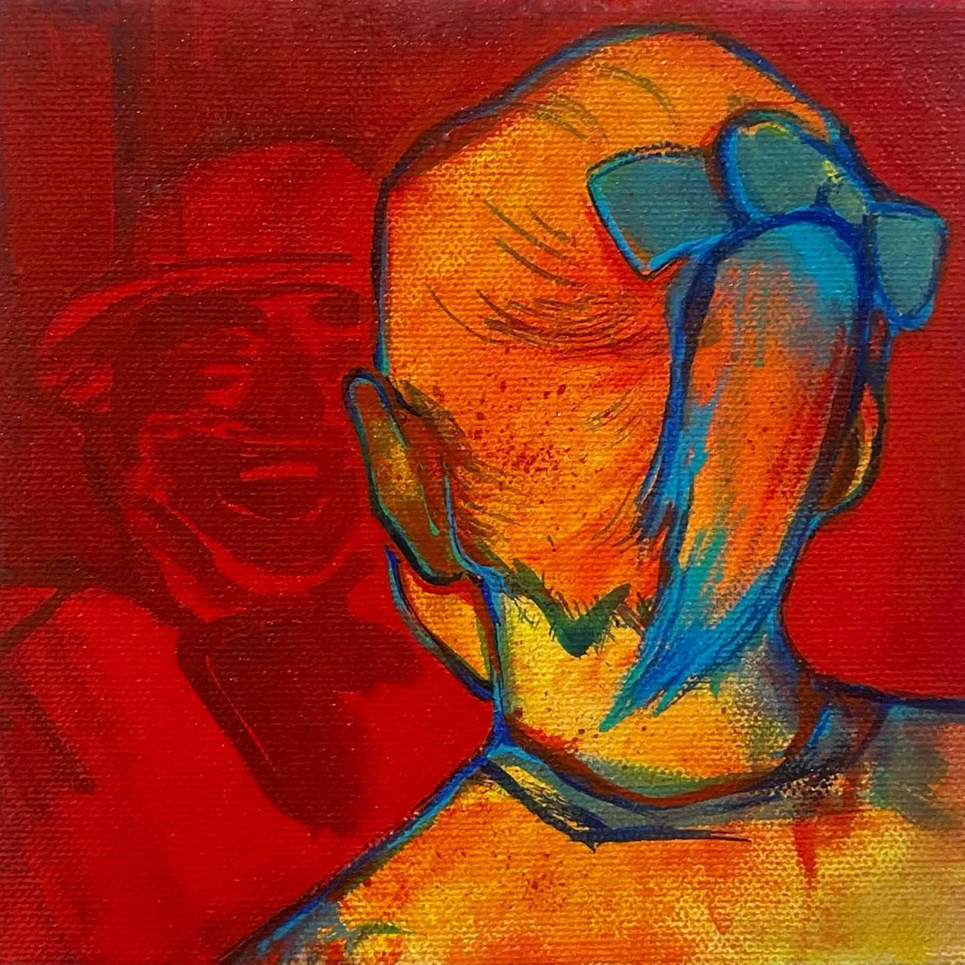 Facade, acrylic on canvas, 6"x6"