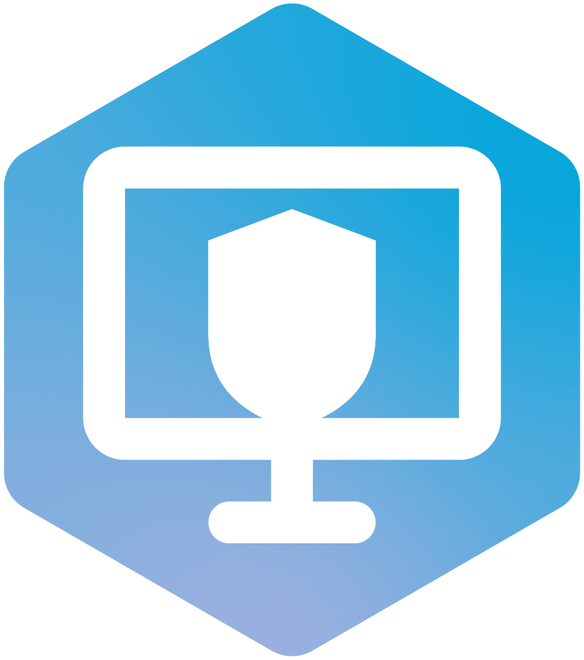 Computer monitor icon with a shield on the screen, indicating cybersecurity or privacy protection.