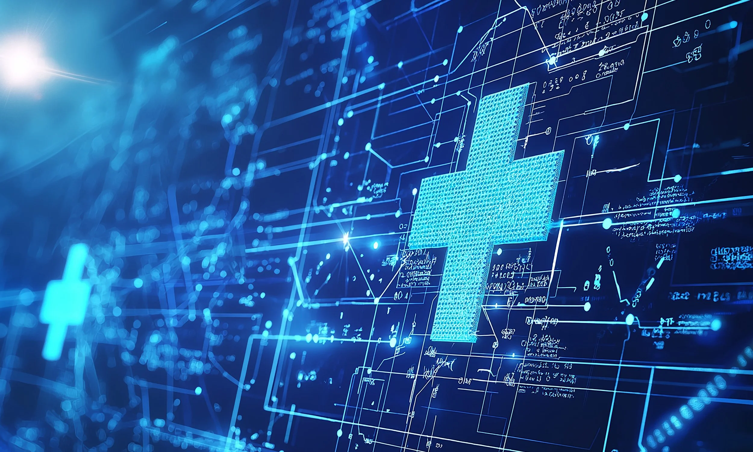 High tech image depicting Health IT Solutions.