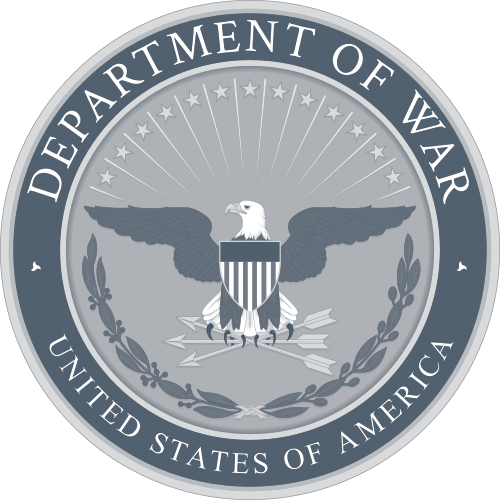 Department of War seal in black and white.