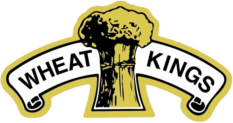 Logo for the Brandon Wheat Kings hockey team with a stylized wheat stalk in the center.