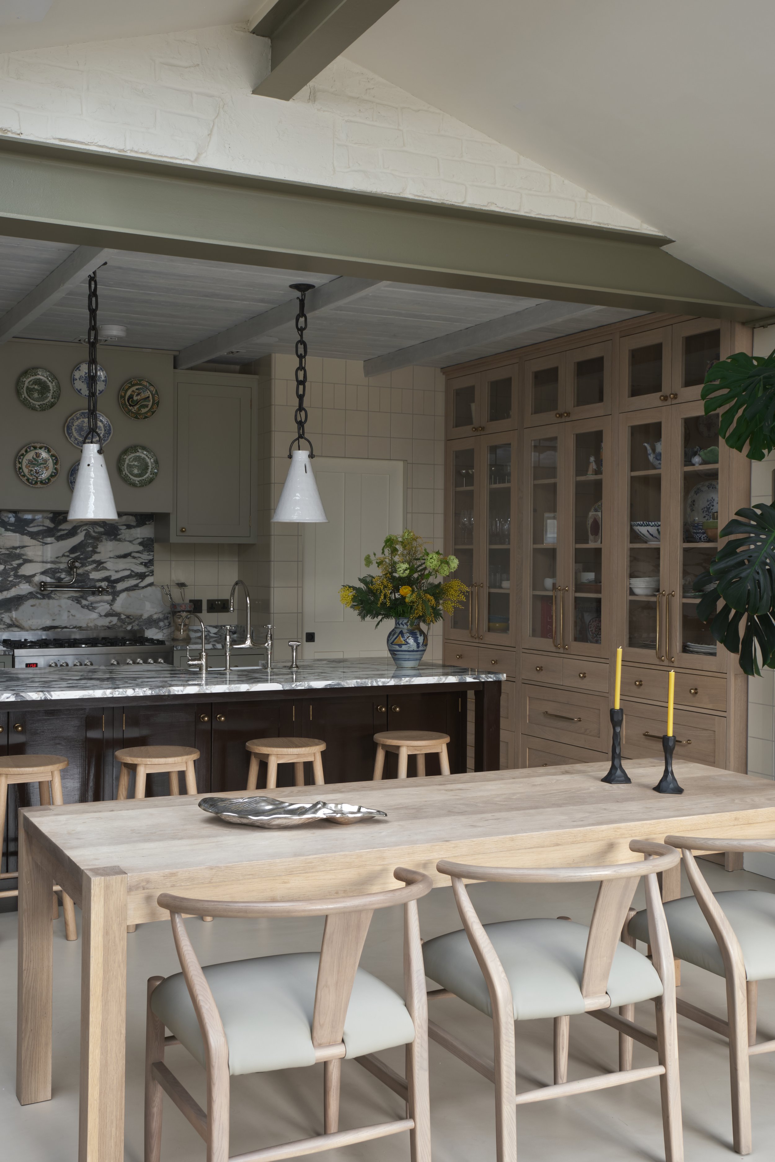 Open plan kitchen and living space, period home, Wimbledon