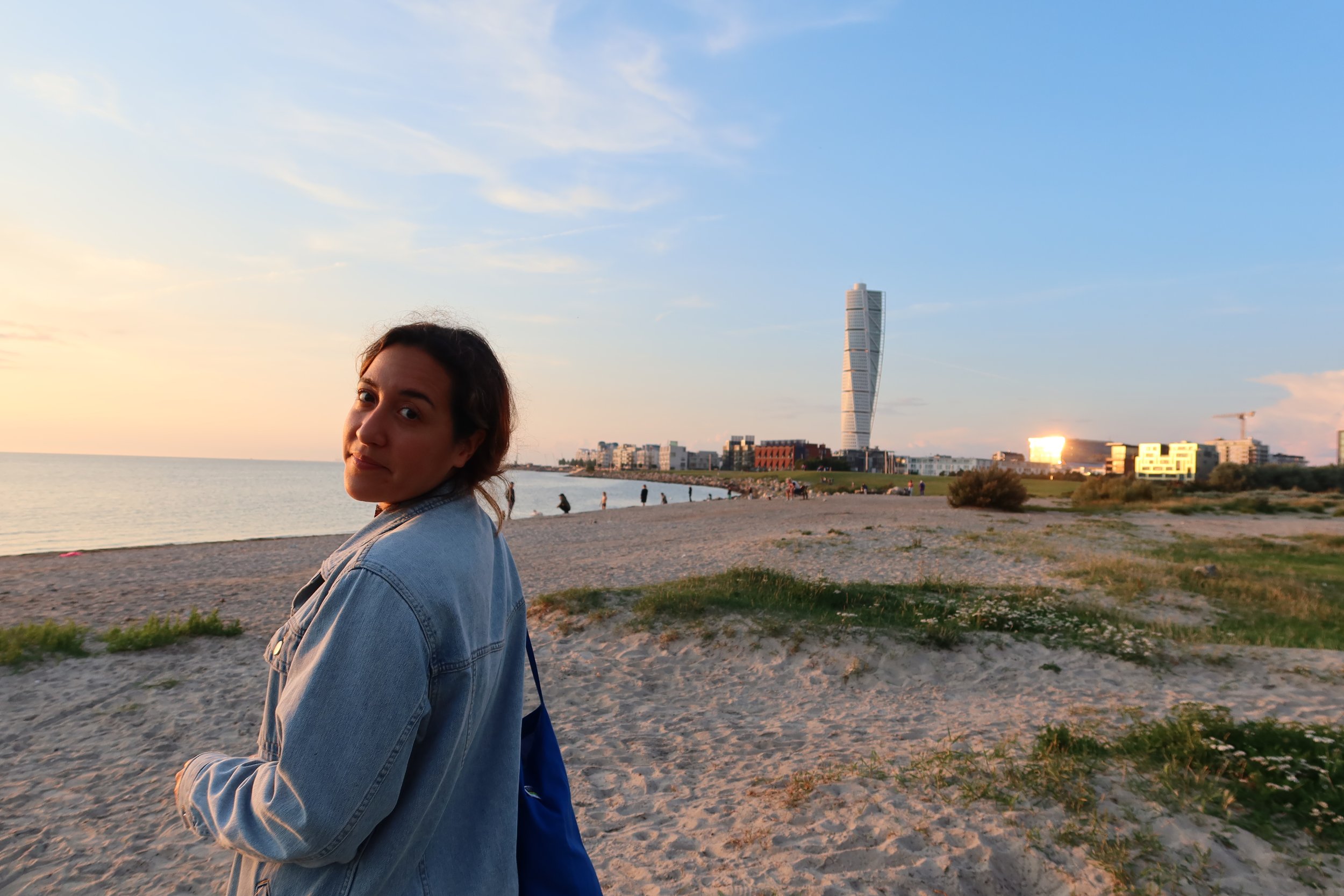 Valeria on a beach in sweden