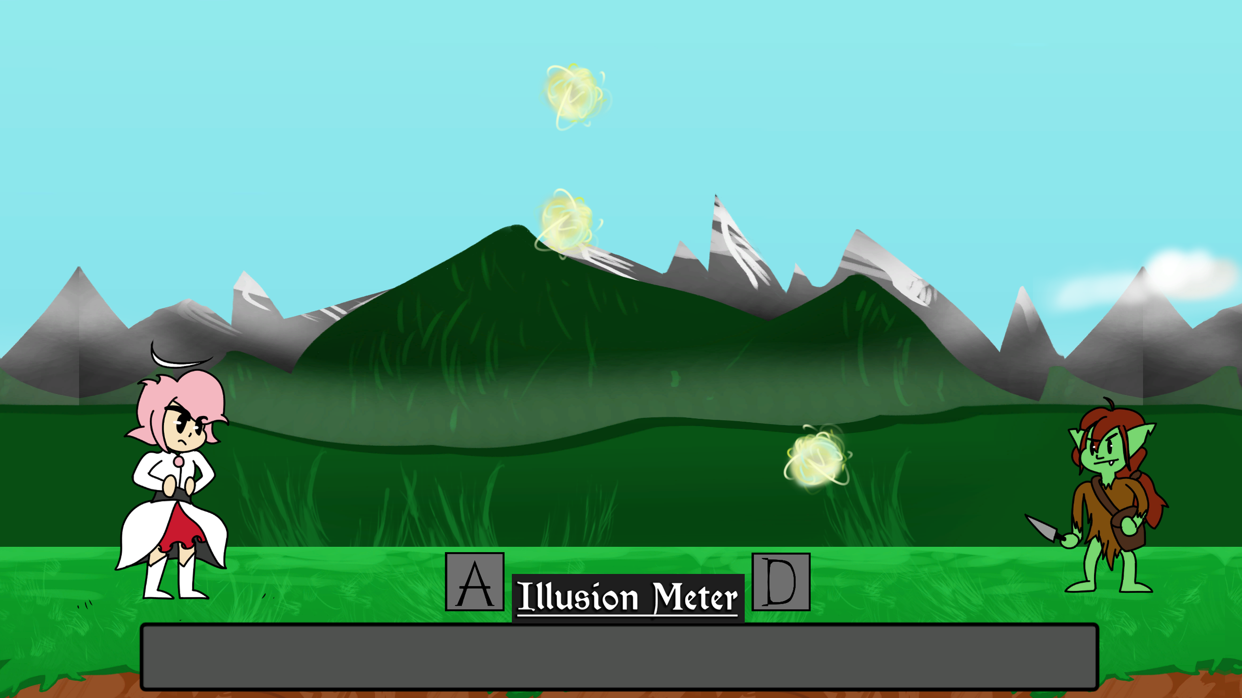 Scene from "Illusions Of A Hero" made for Brackeys 2022.1 Game Jam.