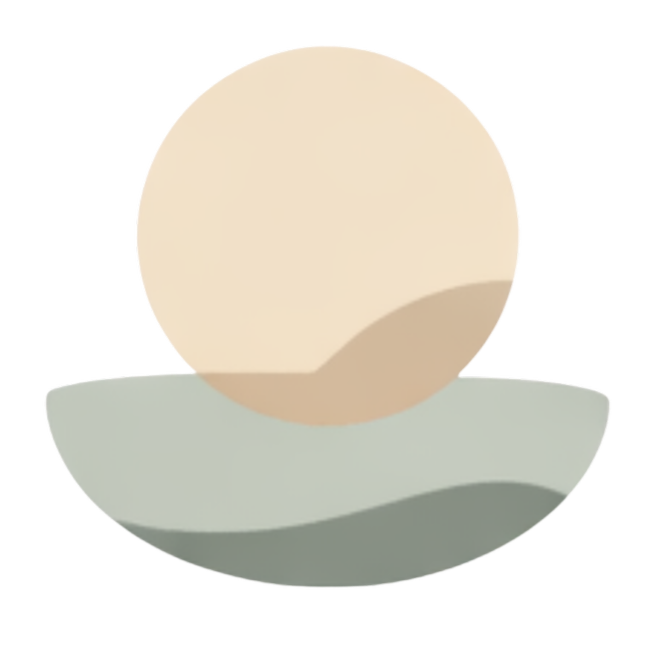 Minimalist illustration of a white egg resting in a bowl with a plain background.