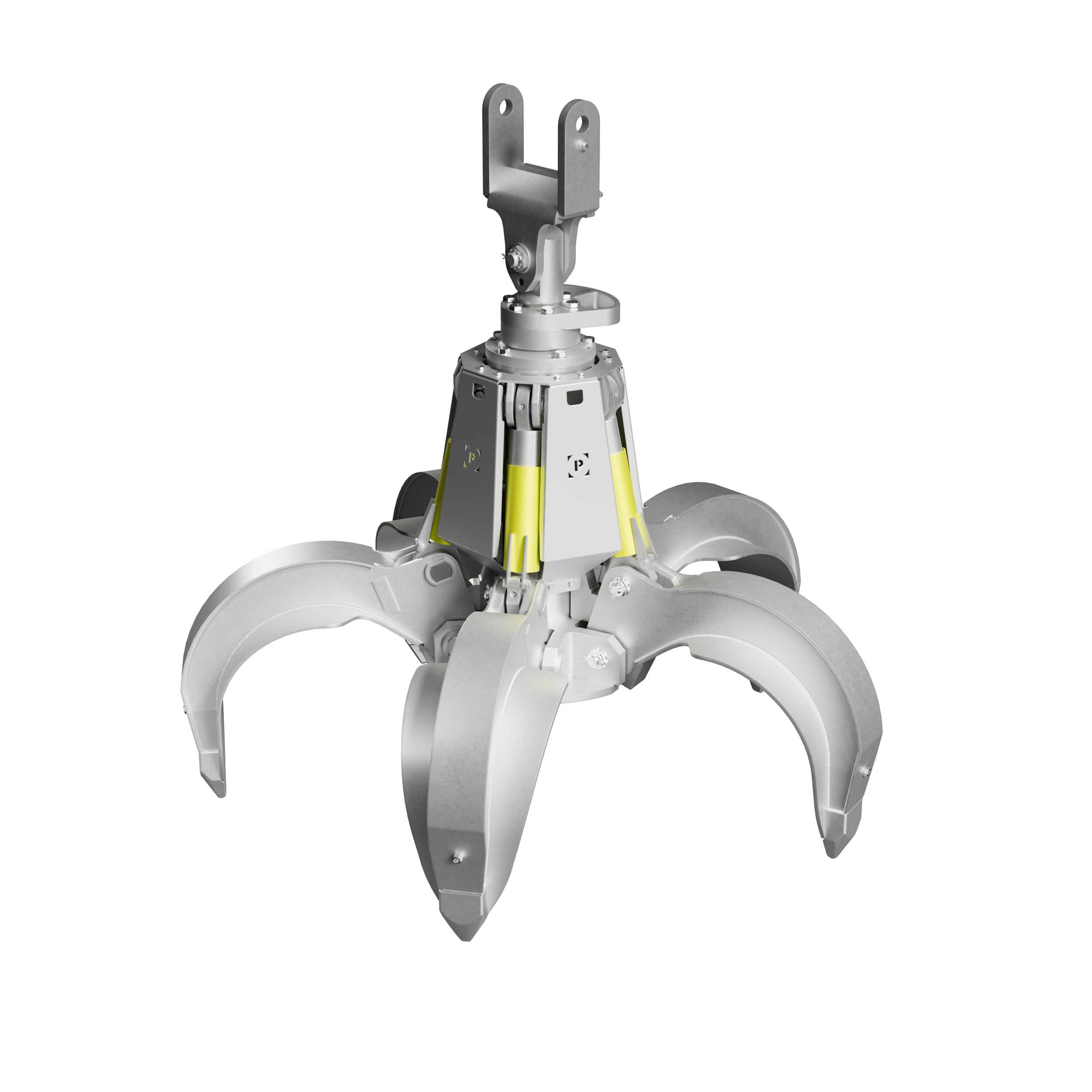Eine technische Baugruppe, bestehend aus metallischen Teilen und Gehäuse, vermutlich ein Teil eines Roboters oder einer Maschine
