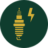 A lightbulb with a lightning bolt inside it, symbolizing an idea or electricity.