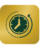 Icon of a stopwatch on a yellow background