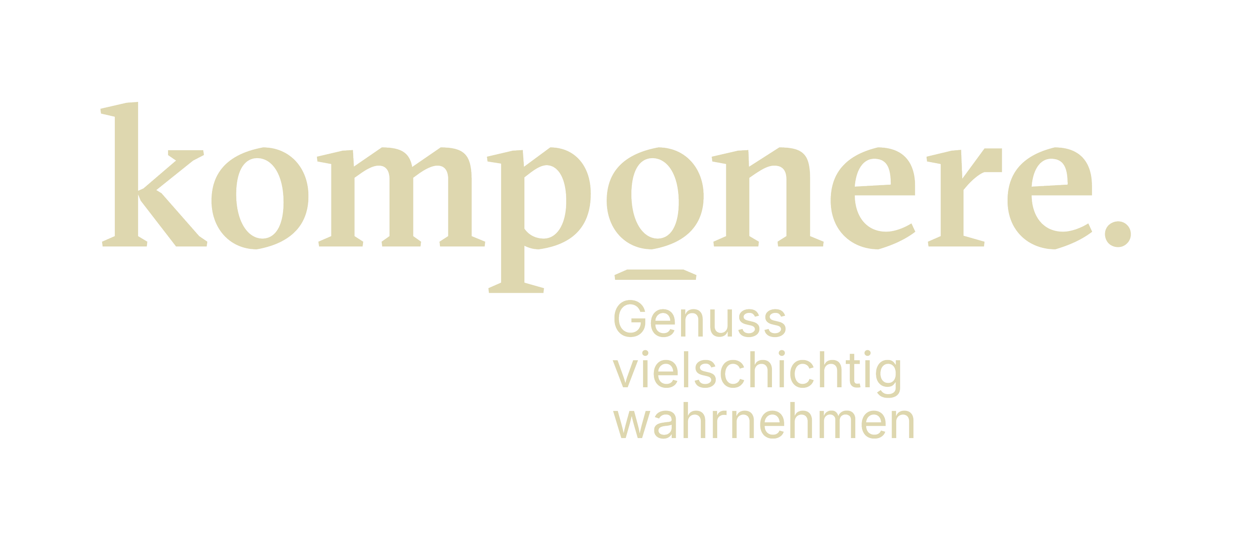 Logo mit den Worten «komponere. Genuss vielschichtig wahrnehmen»