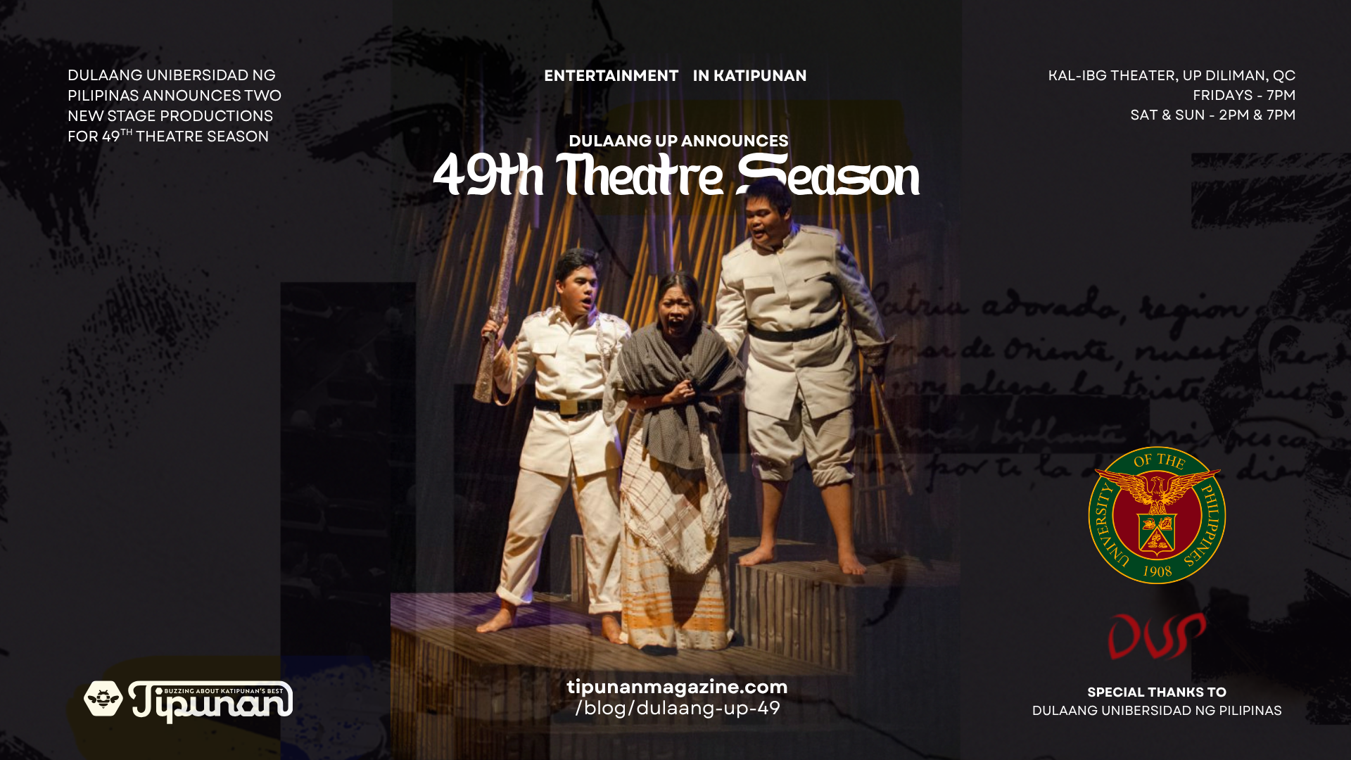 Dulaang UP Announces 49th Theatre Season