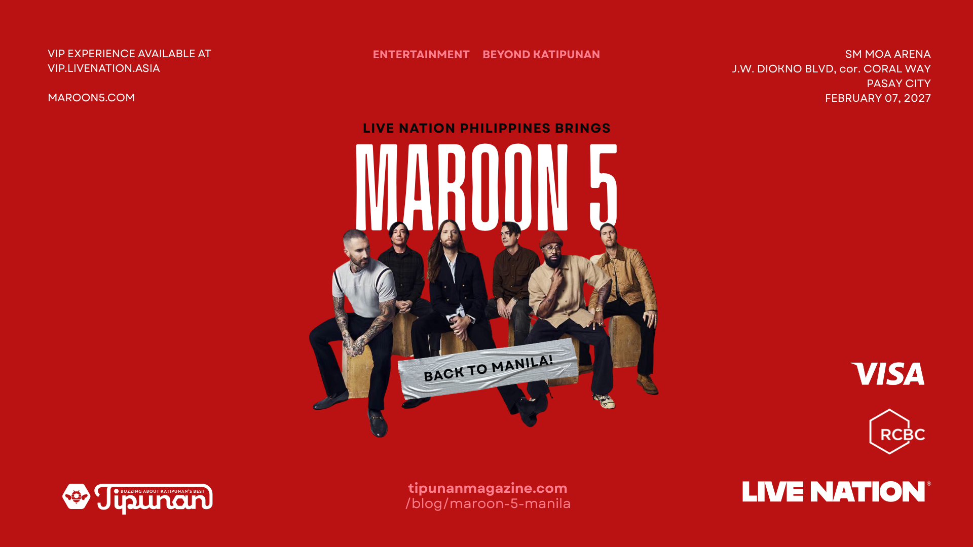 Maroon 5 is Coming to Manila!