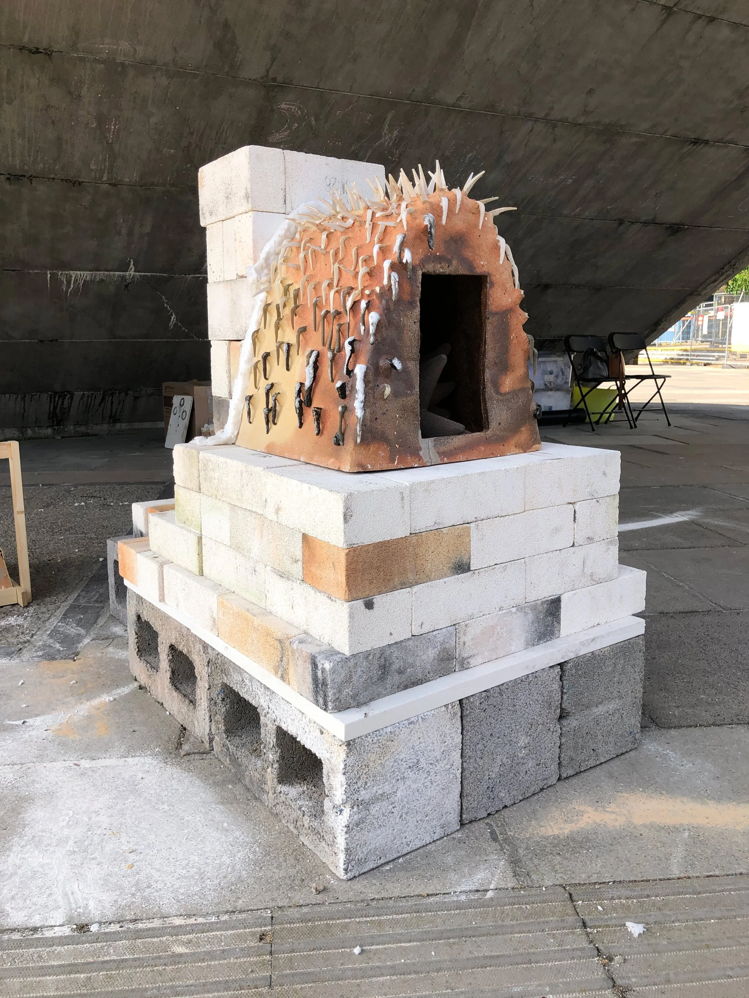 As my degree show at @carmarthenschoolofart is about to open, I&rsquo;ve been reflecting on the most exciting experiences of 2025. Early last year my tutor, Pete Bodenham @st.dogmaels_pottery , suggested that we collaborate on building a soda kiln to