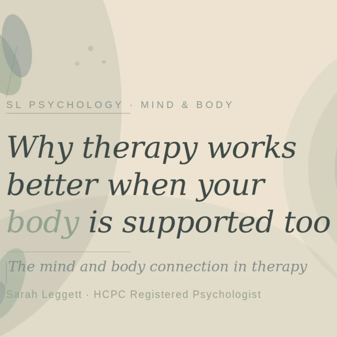 Why therapy works better when your body is supported too