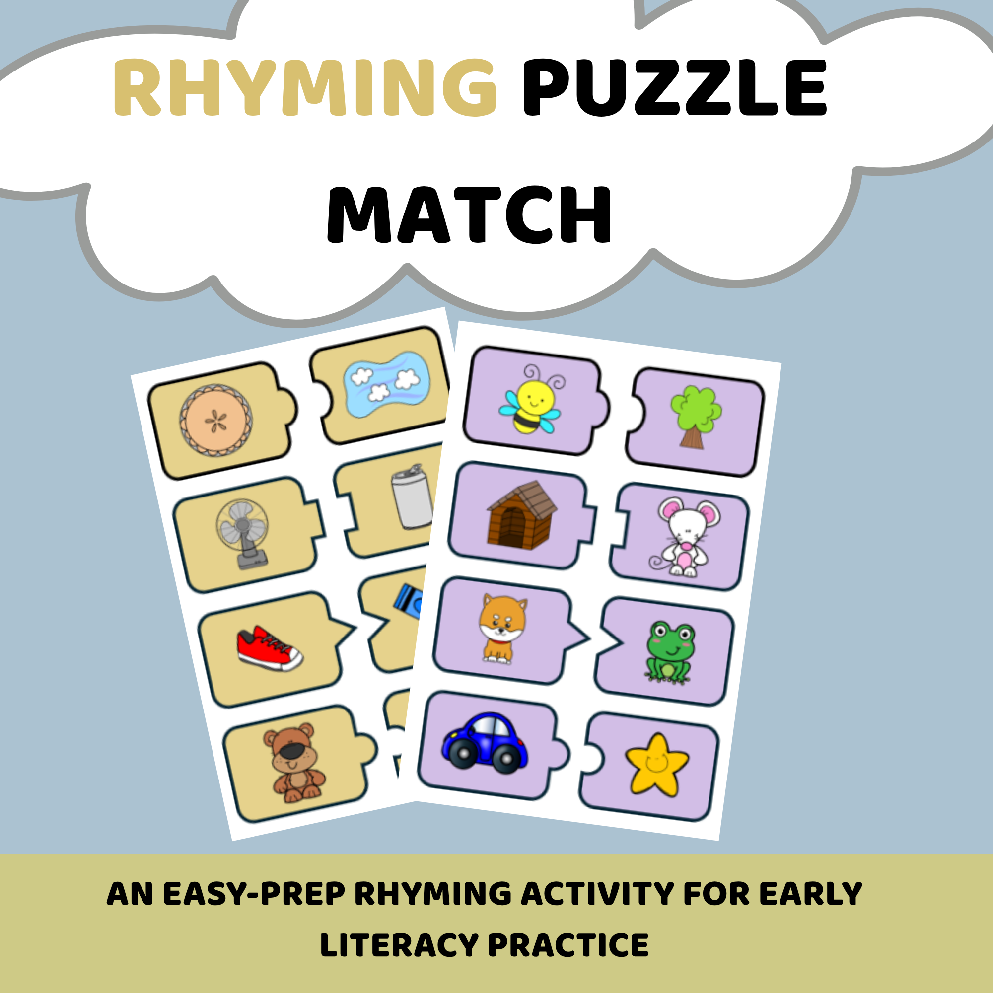 Rhyming Words Puzzle Match