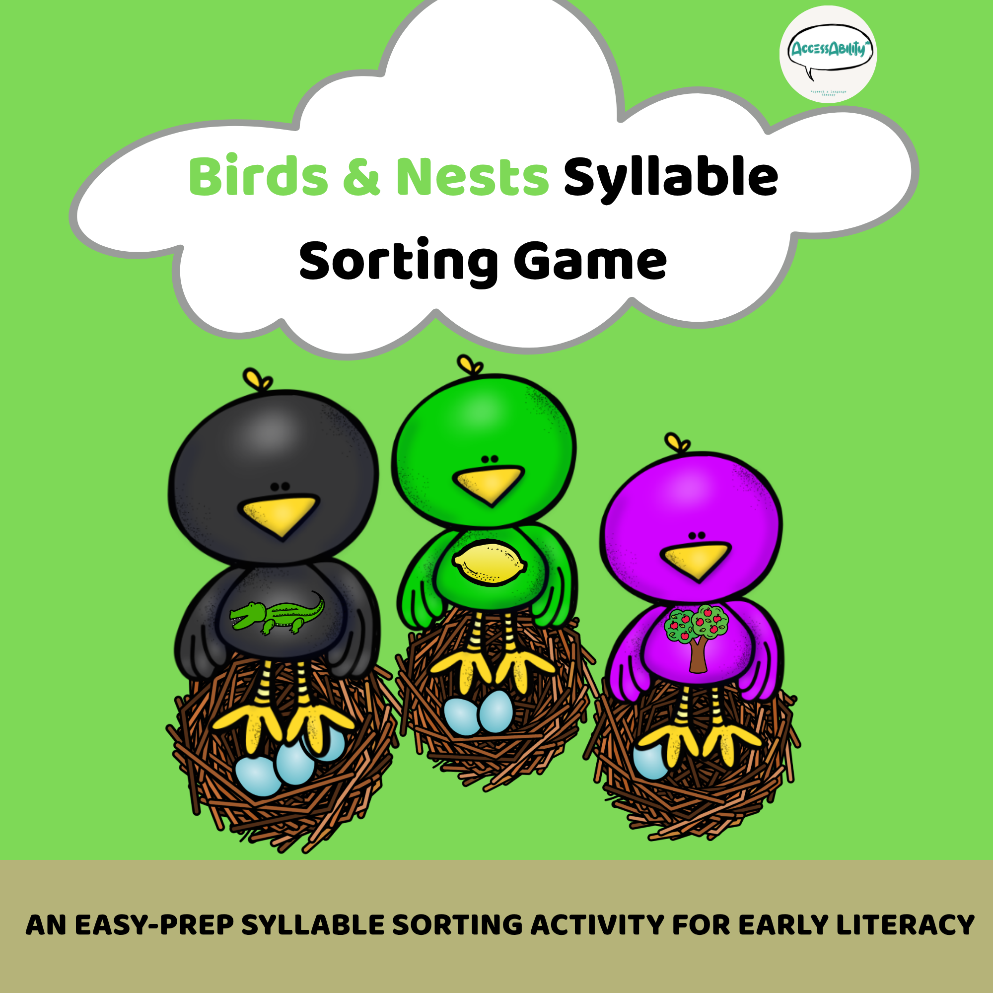 Birds &amp; Nests Syllable Sorting Game