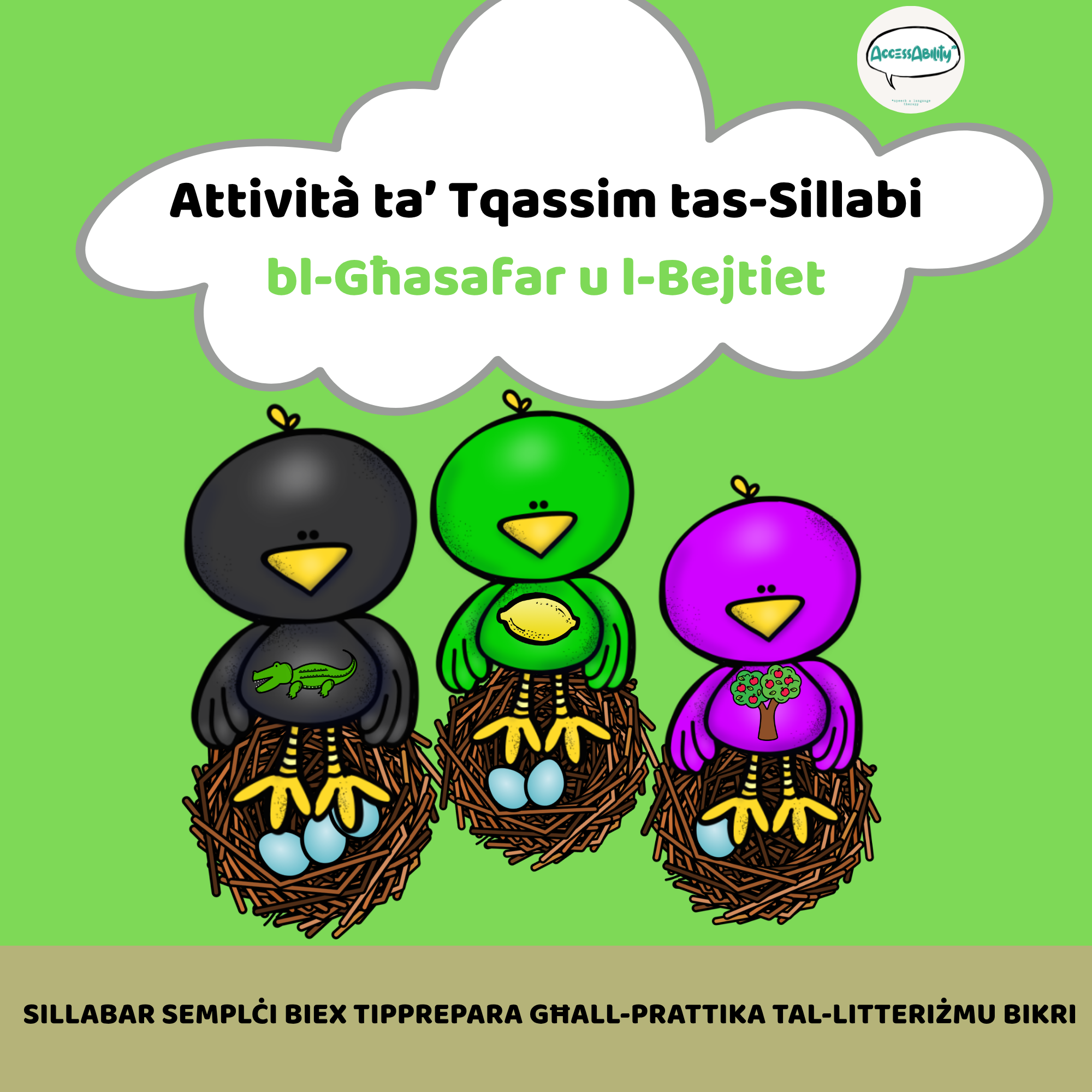 Attività ta’ Tqassim tas-Sillabi bl-Għasafar u l-Bejtiet
