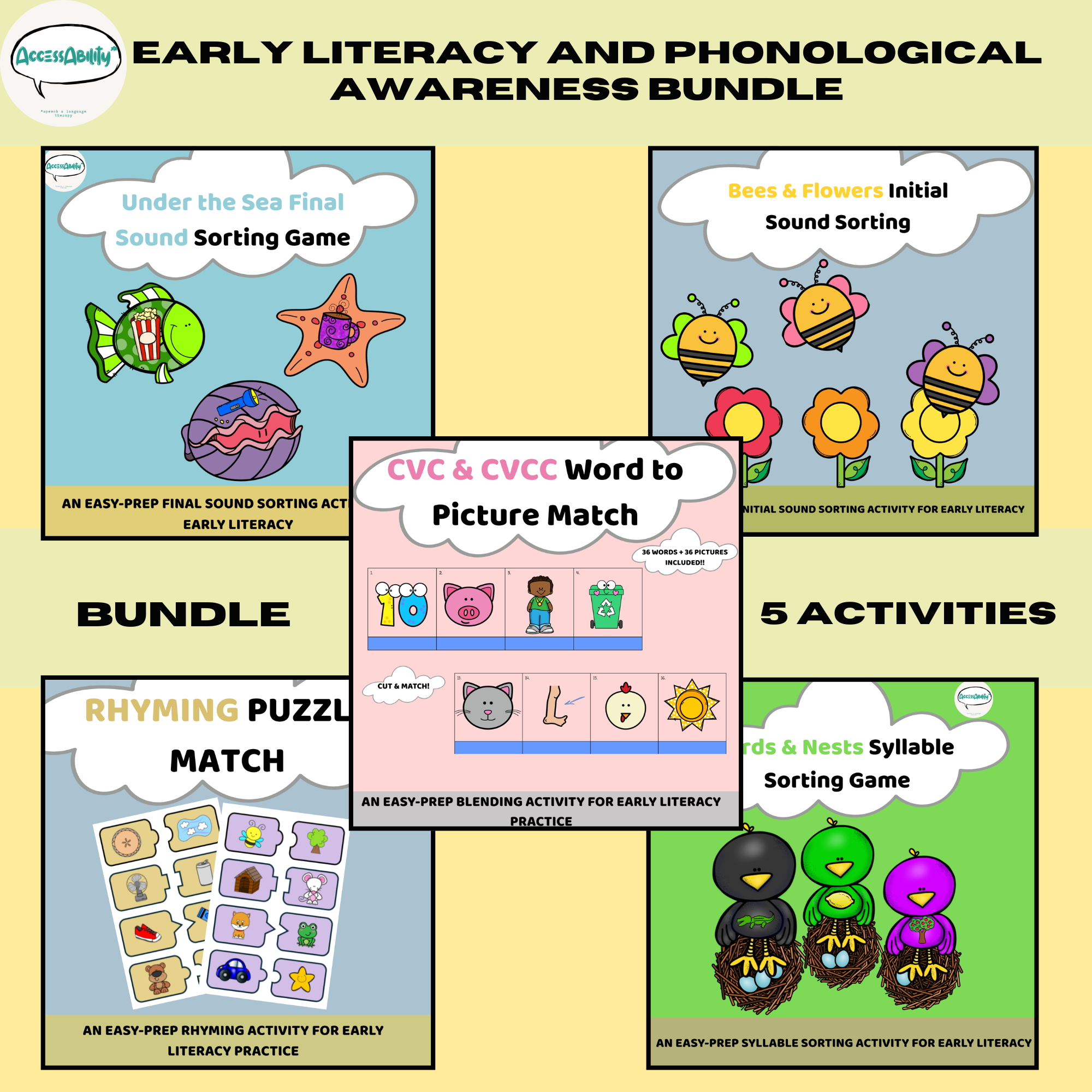 Early Literacy and Phonological Awareness Bundle