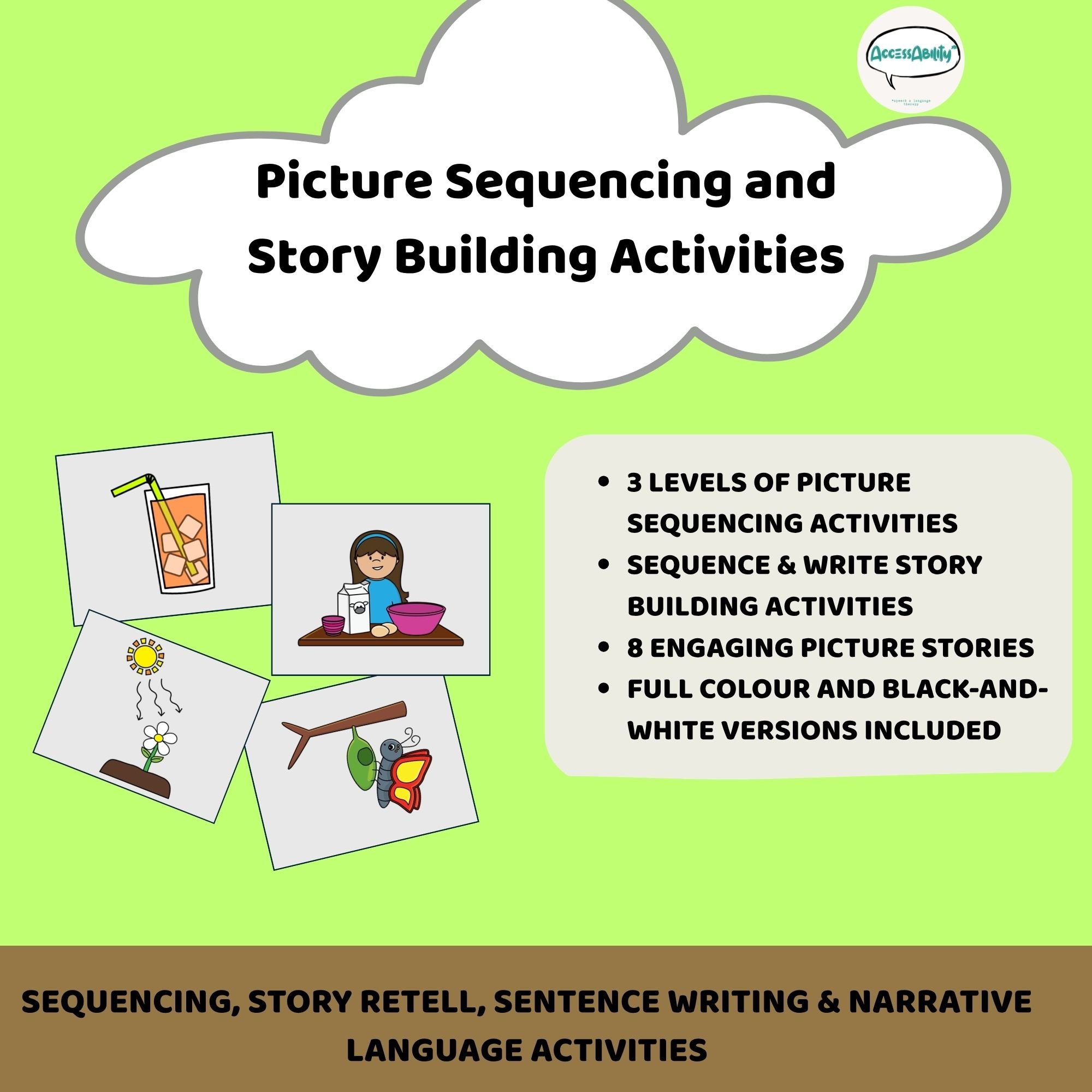Picture Sequencing and Story Building Activities | Higher Language | Printables