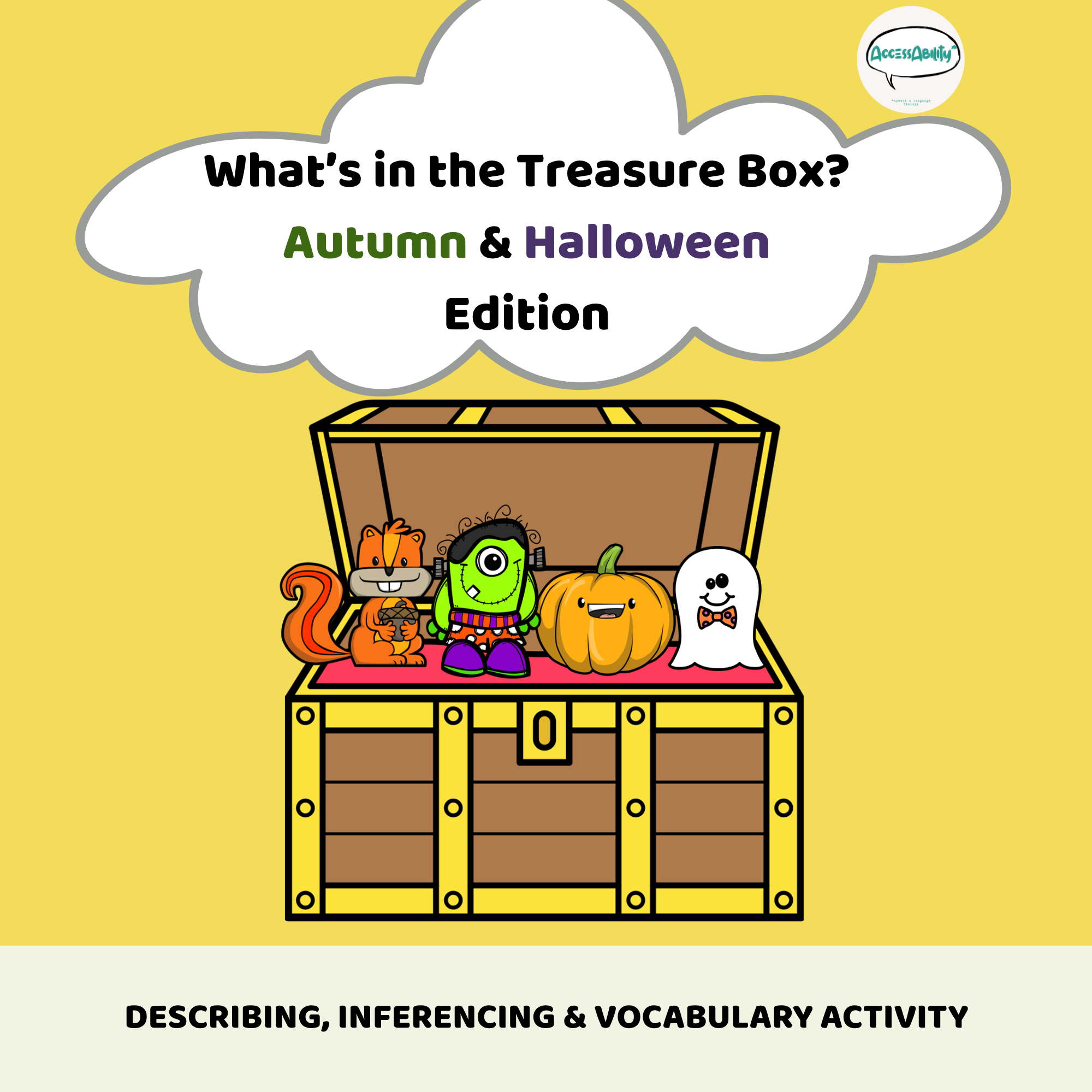 Fall/Autumn and Halloween Inferencing Game | What’s in the Box Speech Therapy