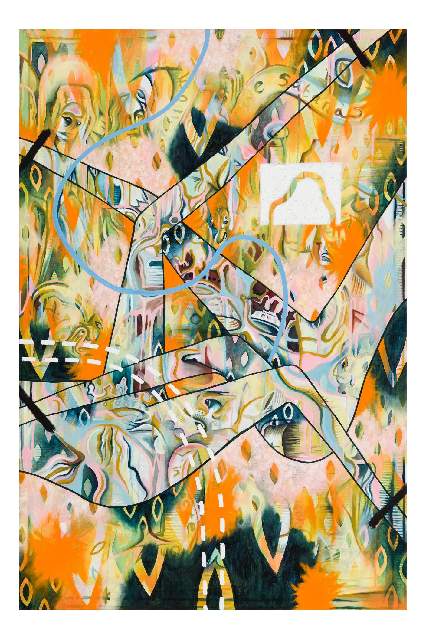 Mega Lightning Strike Theory / 150 x 100cm / Oil and Oil Stick on Canvas (2023)