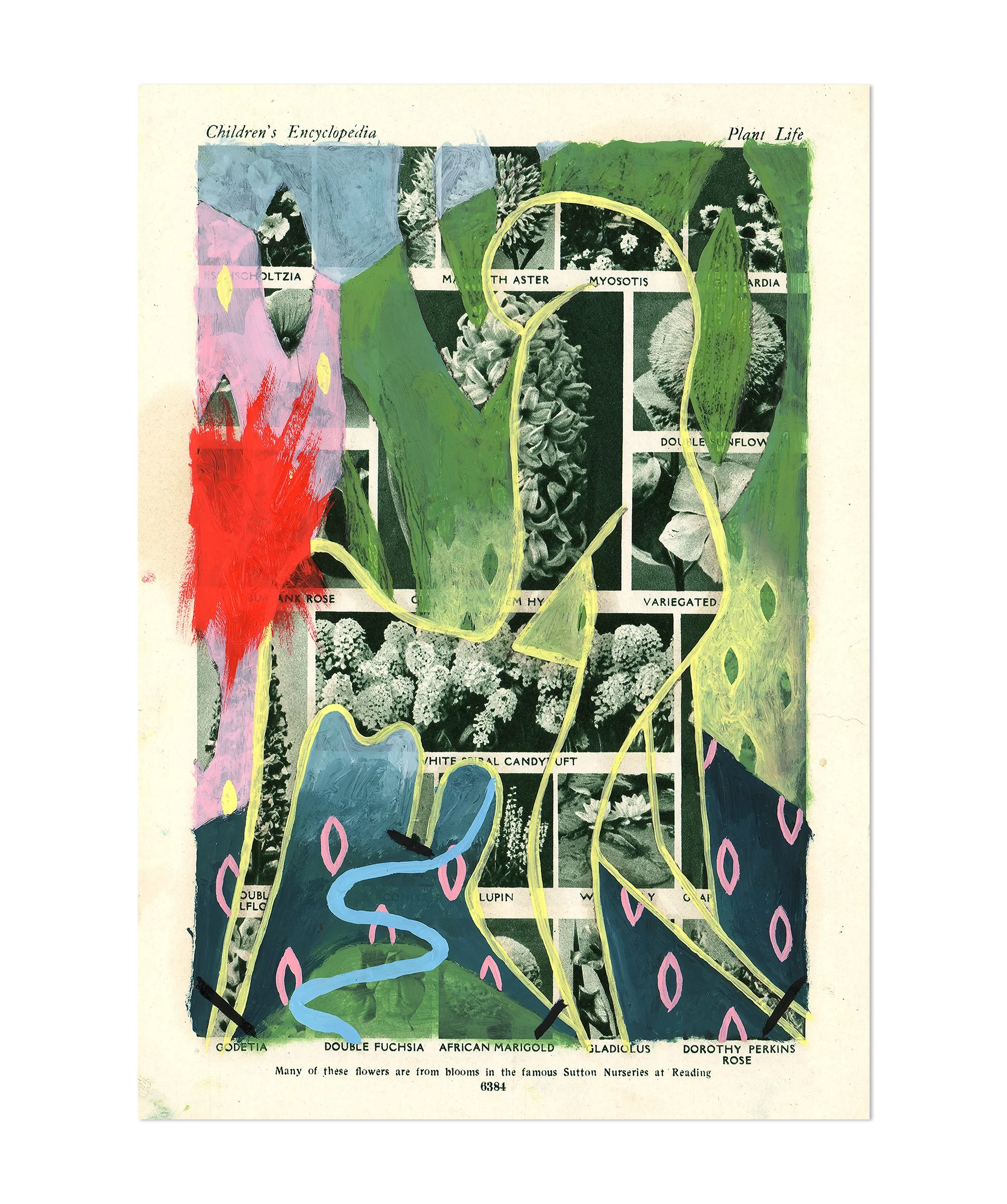 'Garden Of England', 24 x 17cm, Oil on Paper Ephemera, (2023)