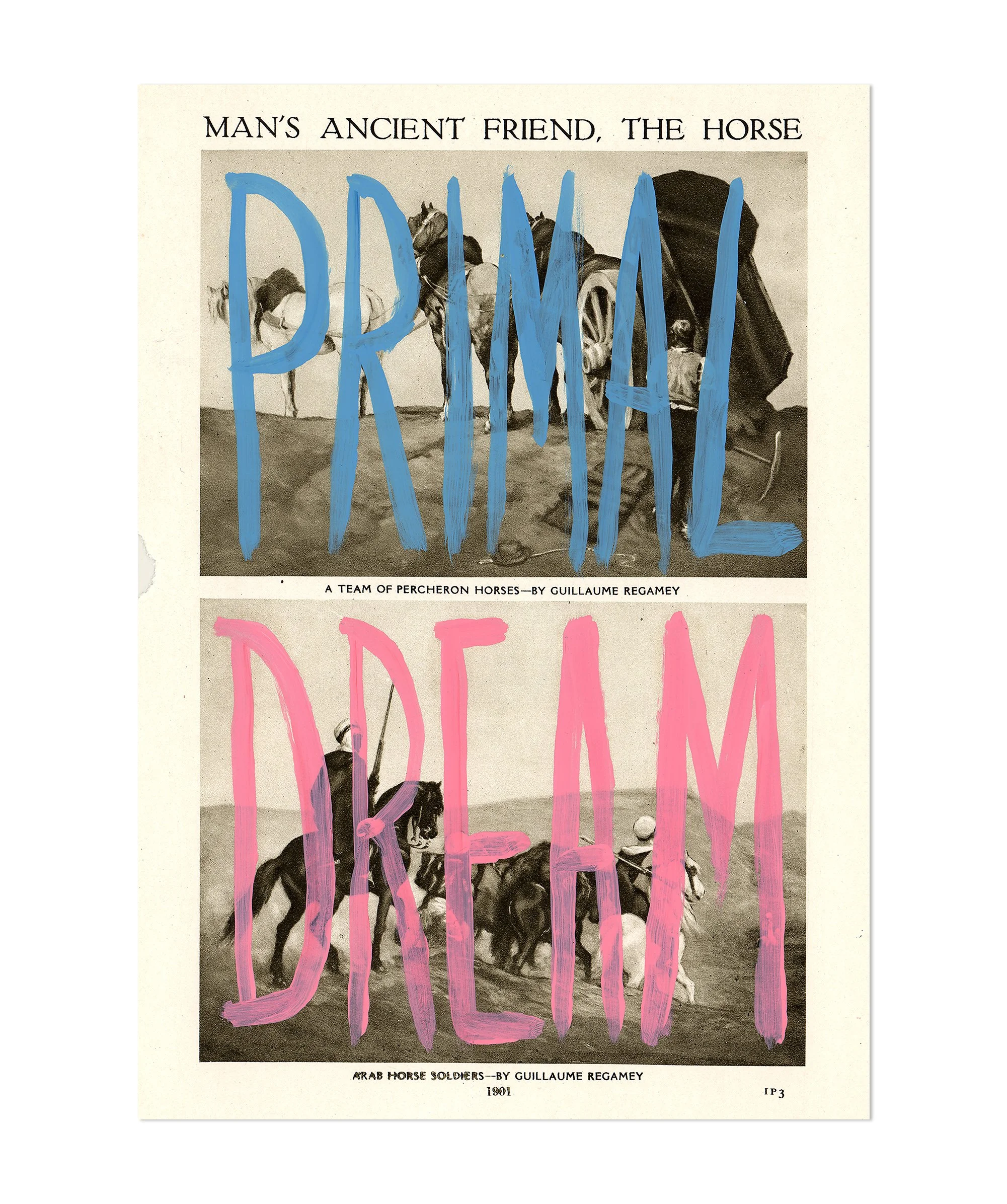 'Primal Dream', 24 x 17cm, Oil on Paper Ephemera, (2023)