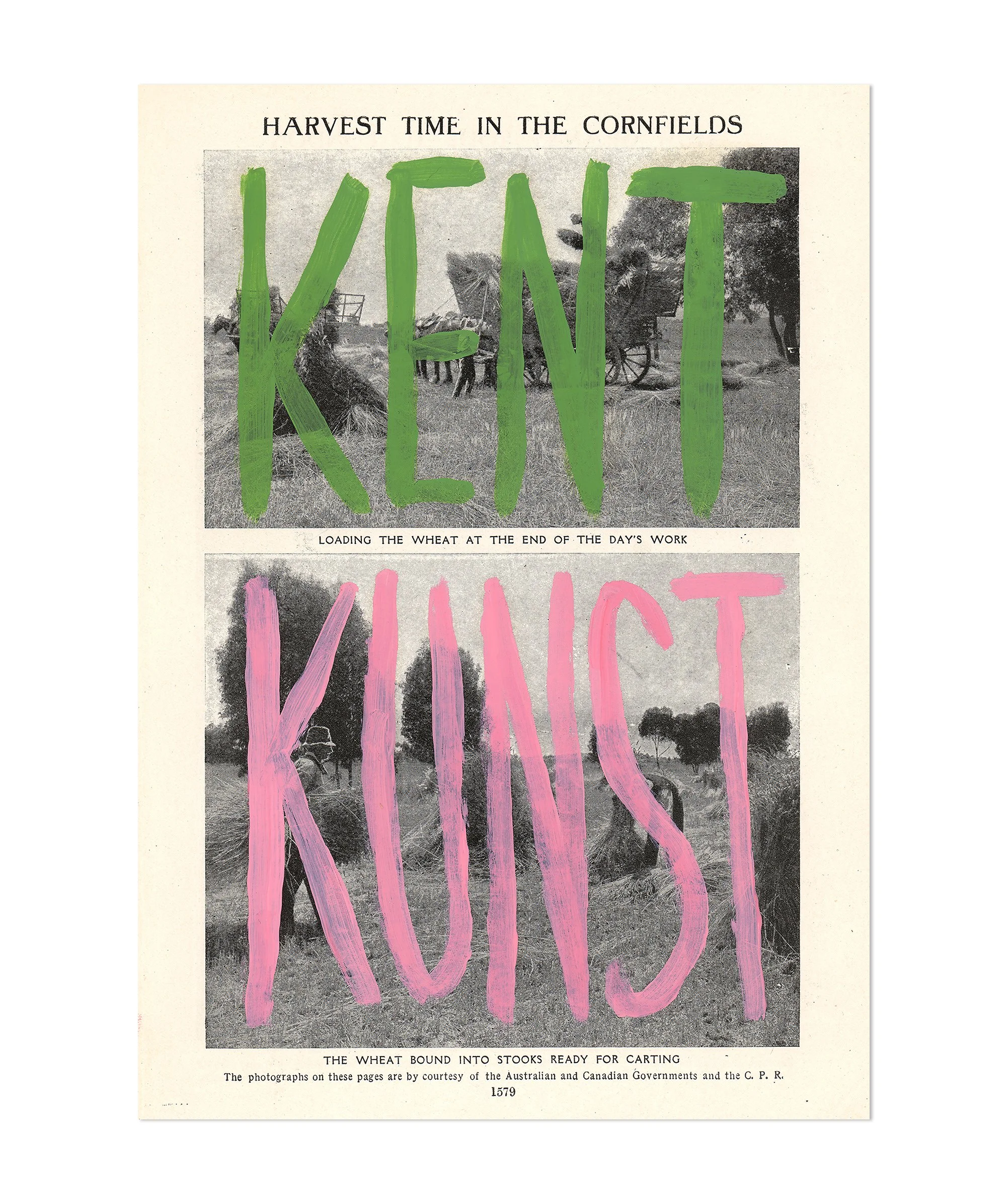 'Kent Kunst', 24 x 17cm, Oil on Paper Ephemera, (2023)