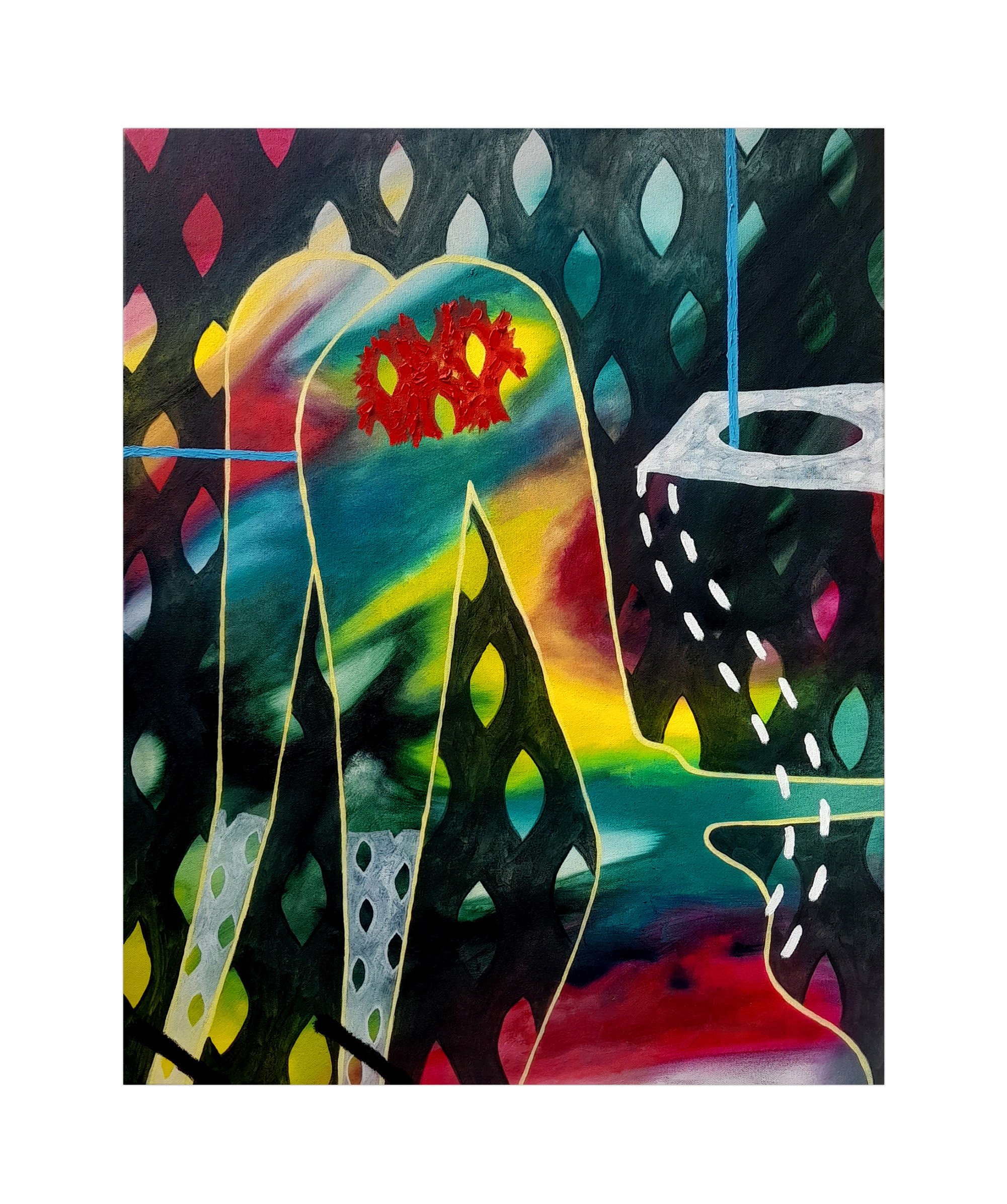 White Rabbit / 60 x 76cm / Oil, Oil Stick on Canvas / 2022