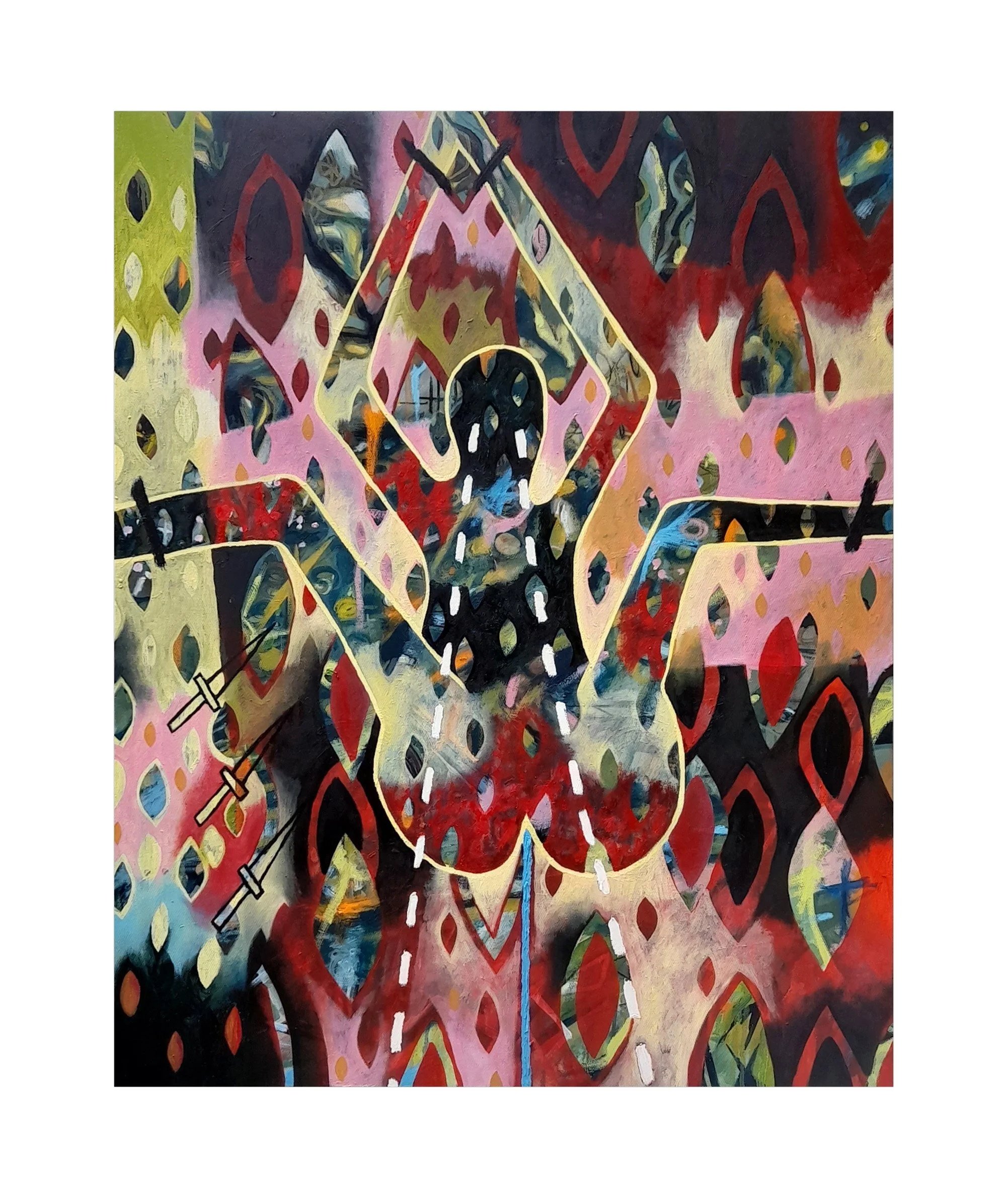 The Weaver / 80 x 100cm / Oil, Oil Stick on Canvas / 2022